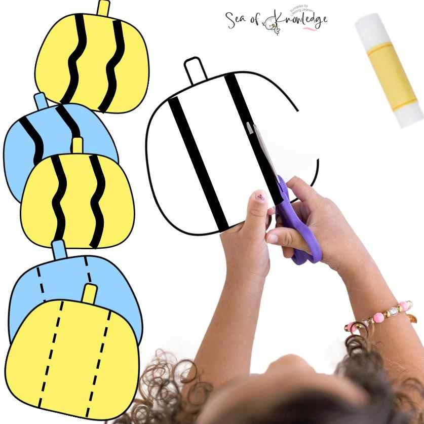 Free Printable Cutting Strips By Line Progression Pumpkin Theme