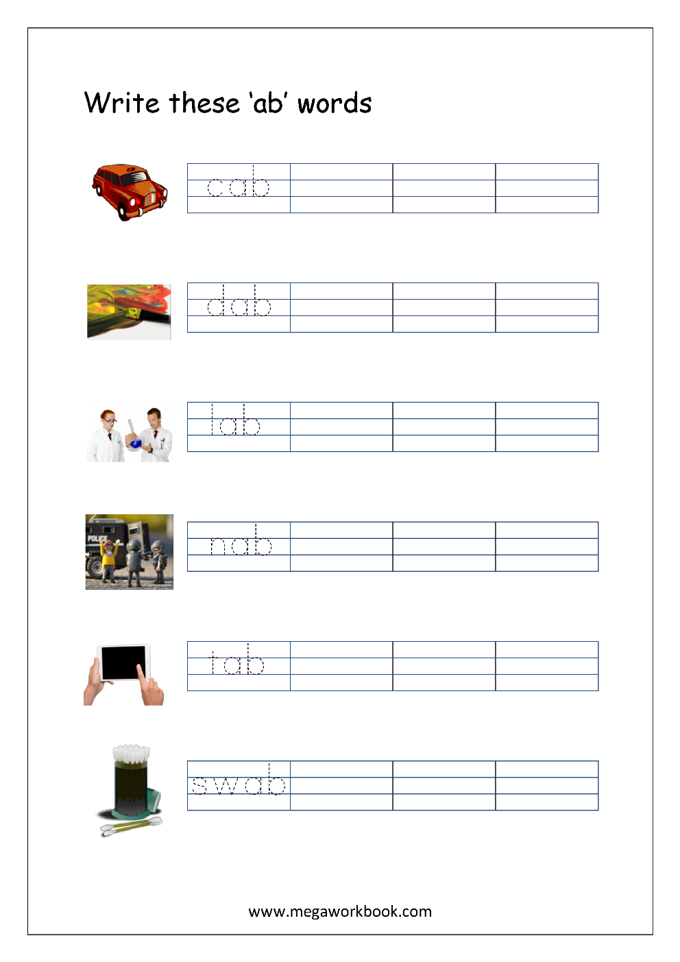 Free Printable CVC Words Writing Worksheets For Kids Three Worksheets Library
