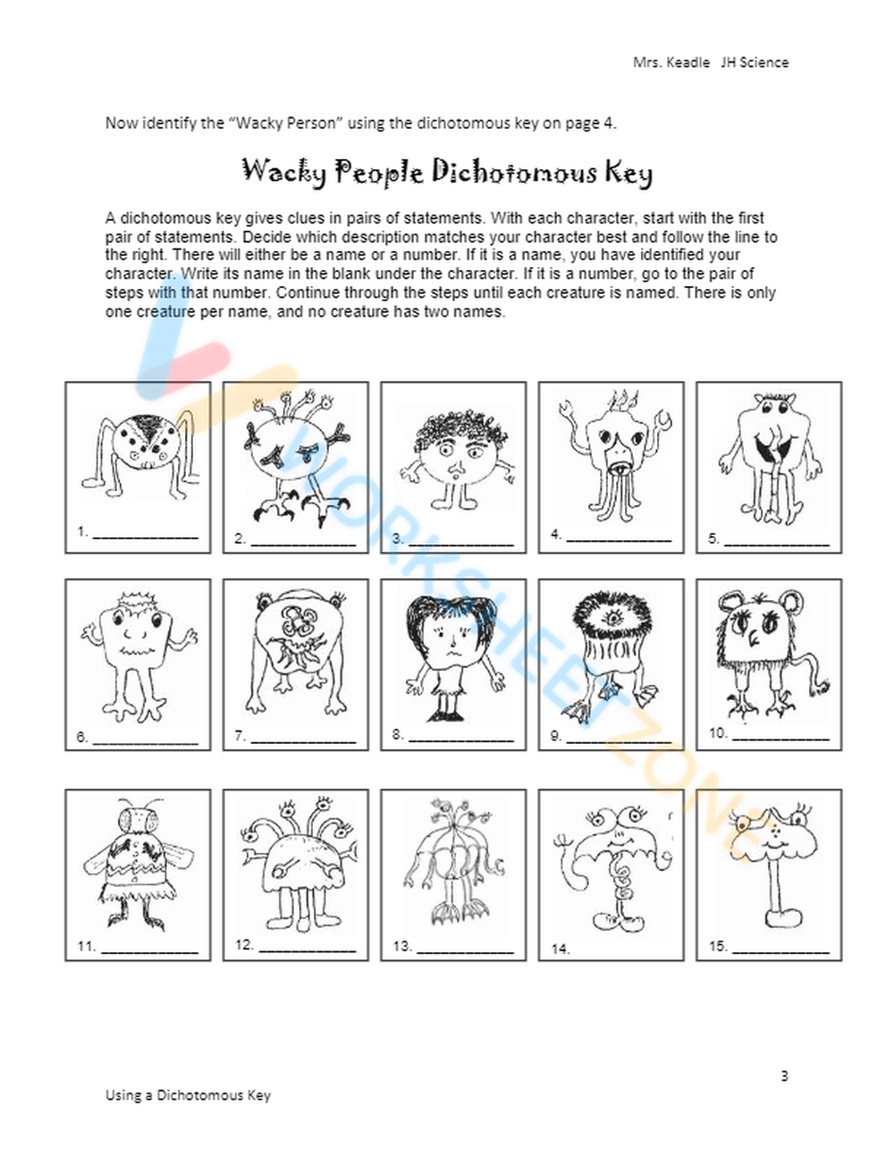 Free Printable Dichotomous Key Worksheet Collection Worksheets Library