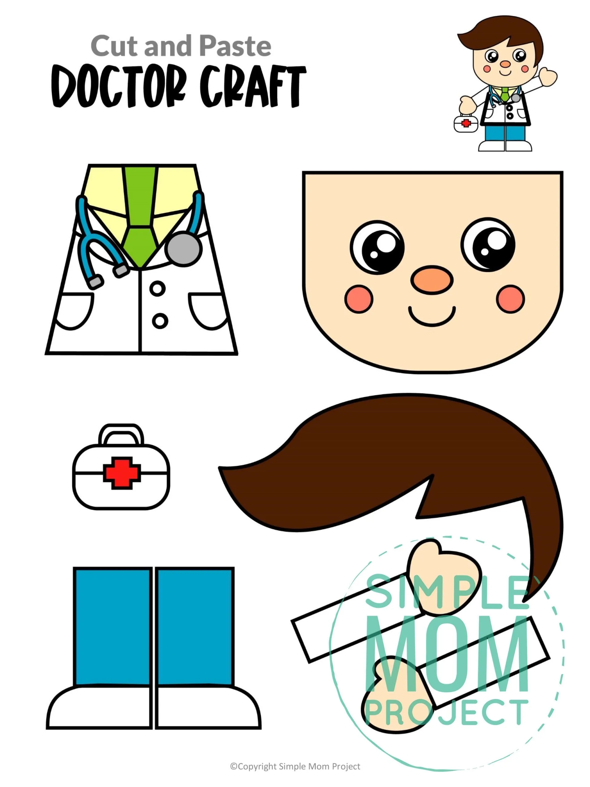 Free Printable Doctor Craft Template Simple Mom Project