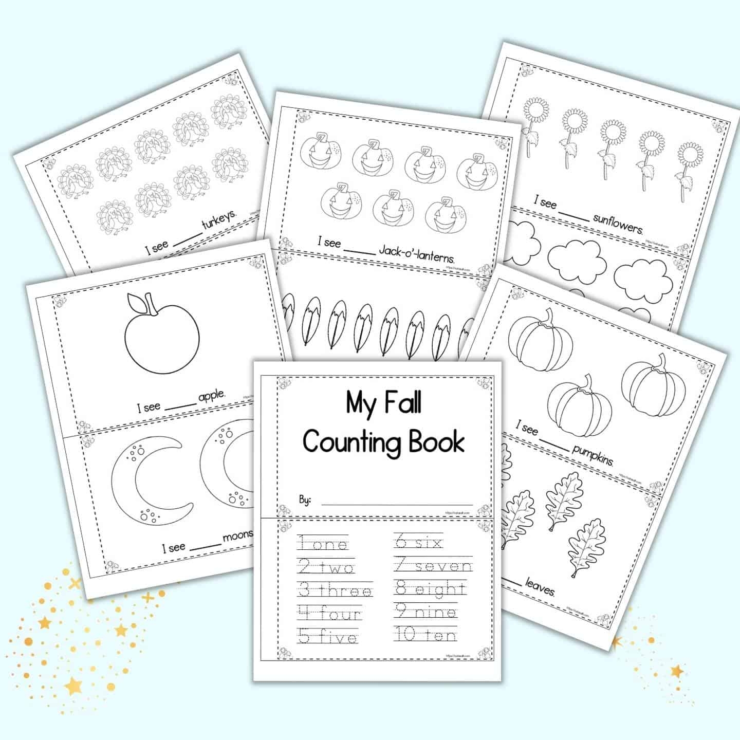 Free Printable Fall Counting Book For Preschool U0026 Kindergarten 