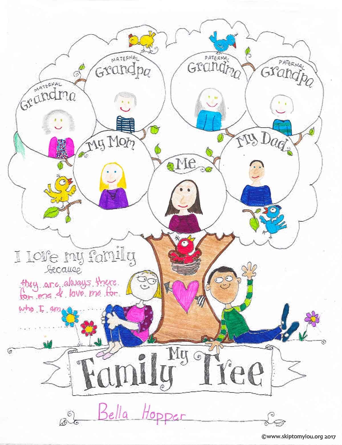 FREE Printable Family Tree Coloring Page Skip To My Lou Worksheets Library