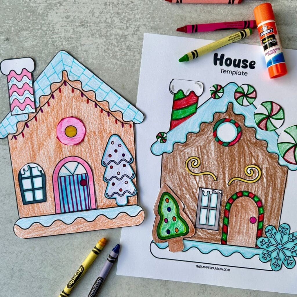 Free Printable Gingerbread House Craft For Kids The Savvy Sparrow Free Printable Gingerbread House Craft For Kids The Savvy Sparrow