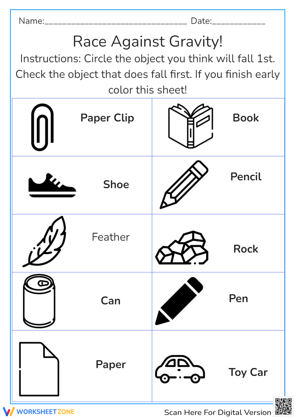 Free Printable Gravity Worksheets For Teaching Learning Worksheets Library