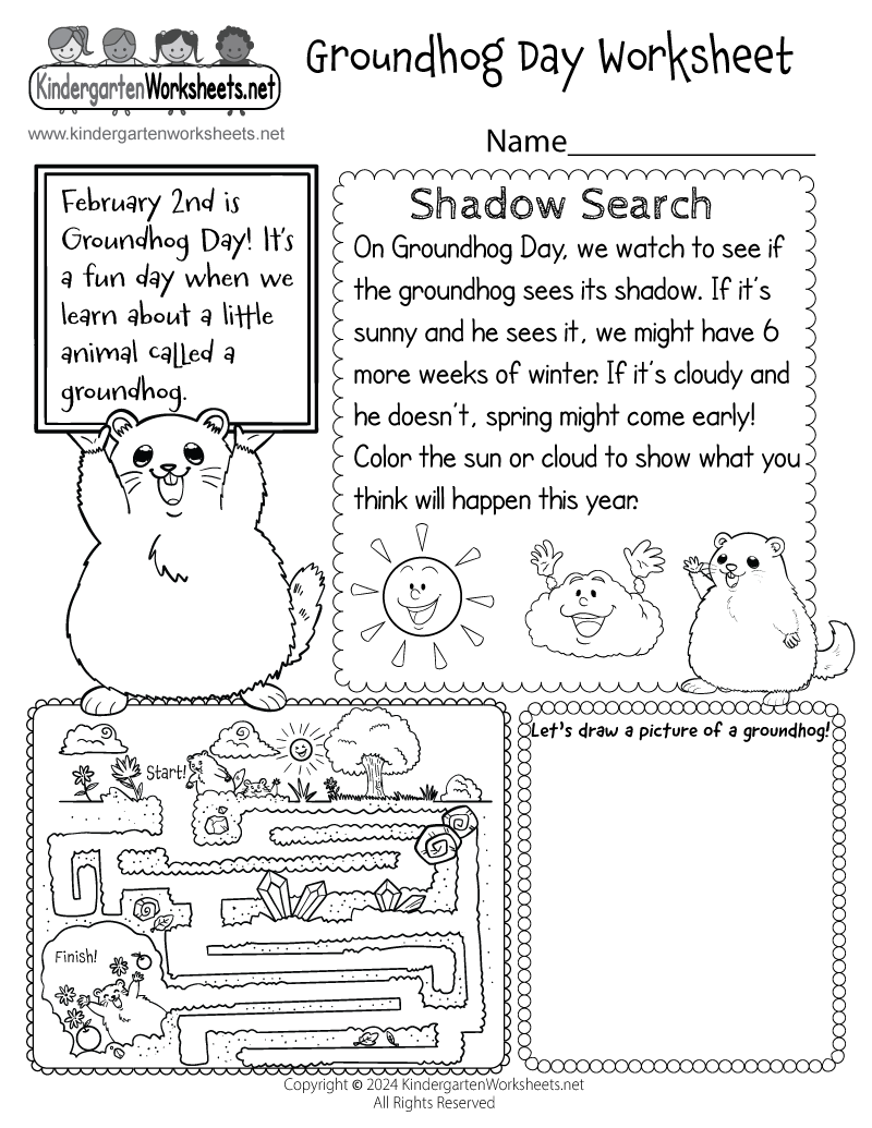 Free Printable Groundhog Day Worksheet Free Printable Groundhog Day Worksheet