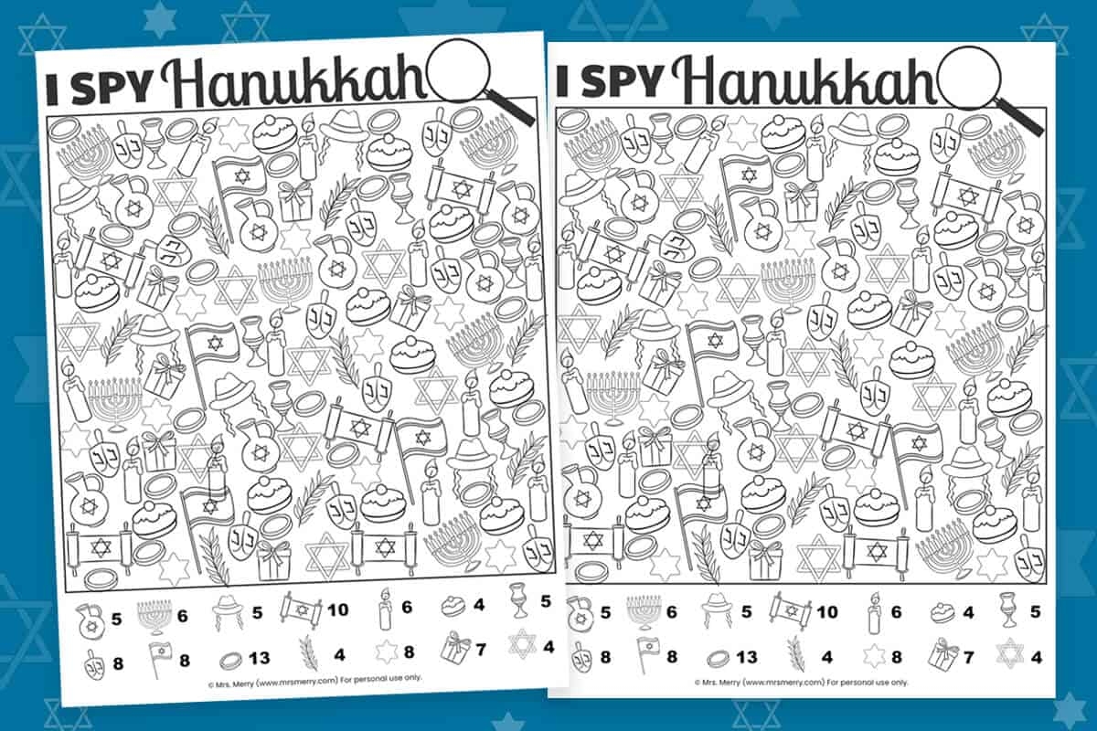 Free Printable I Spy Hanukkah Activity Mrs Merry Free Printable I Spy Hanukkah Activity Mrs Merry