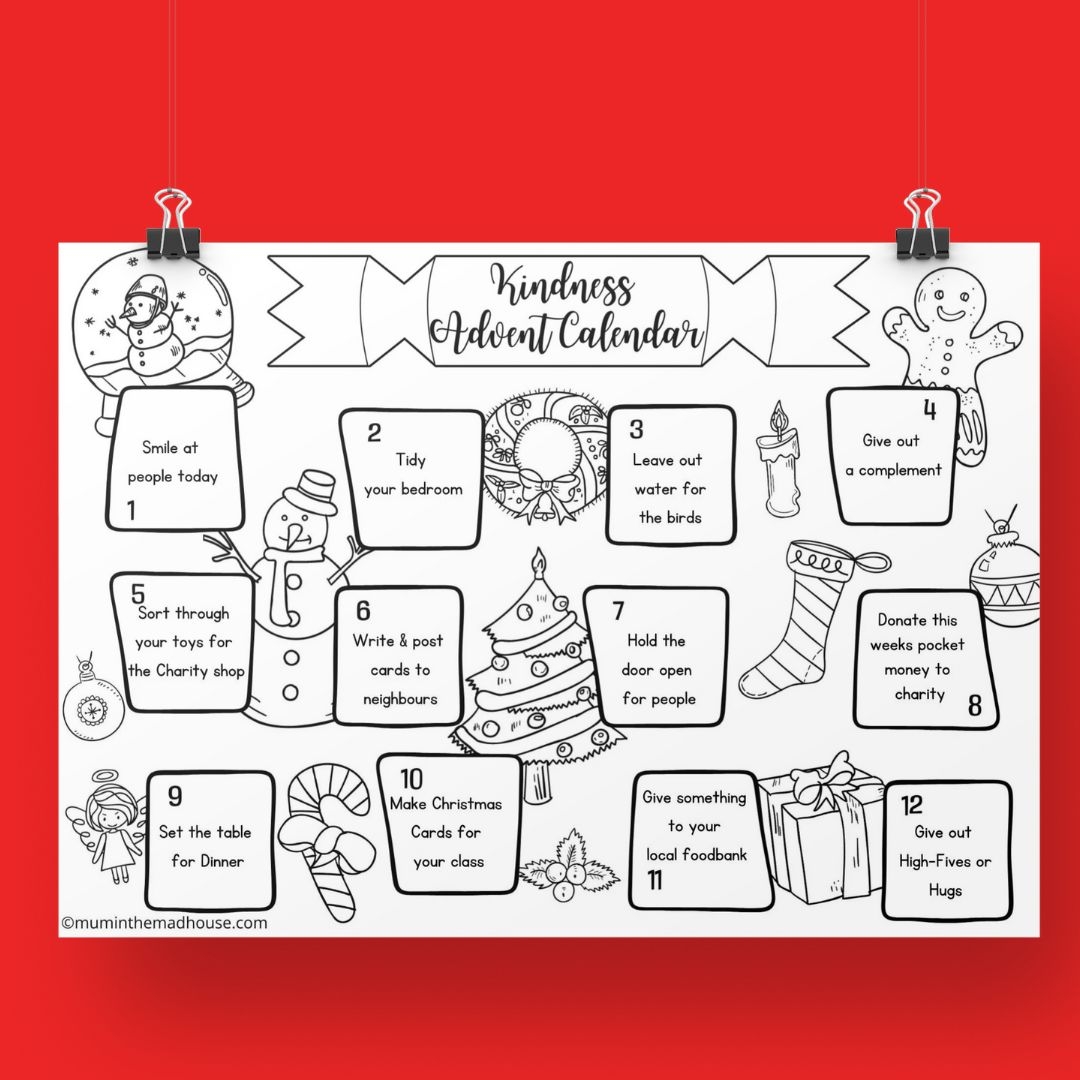 Free Printable Kindness Advent Calendar To Colour Mum In The Madhouse Free Printable Kindness Advent Calendar To Colour Mum In The Madhouse