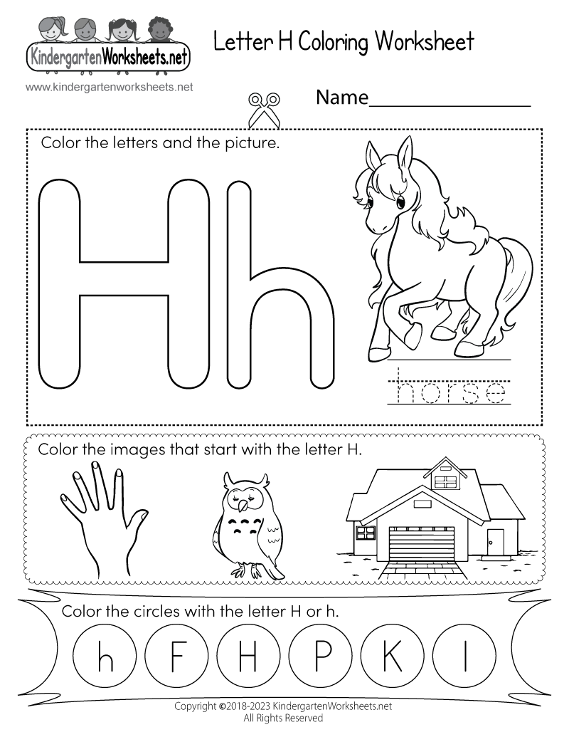 Free Printable Letter H Coloring Worksheet Free Printable Letter H Coloring Worksheet