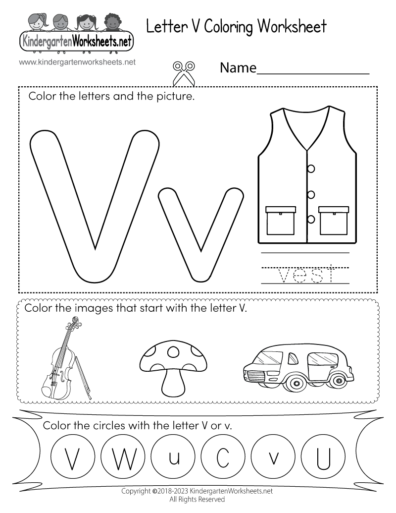 Free Printable Letter V Coloring Worksheet Free Printable Letter V Coloring Worksheet