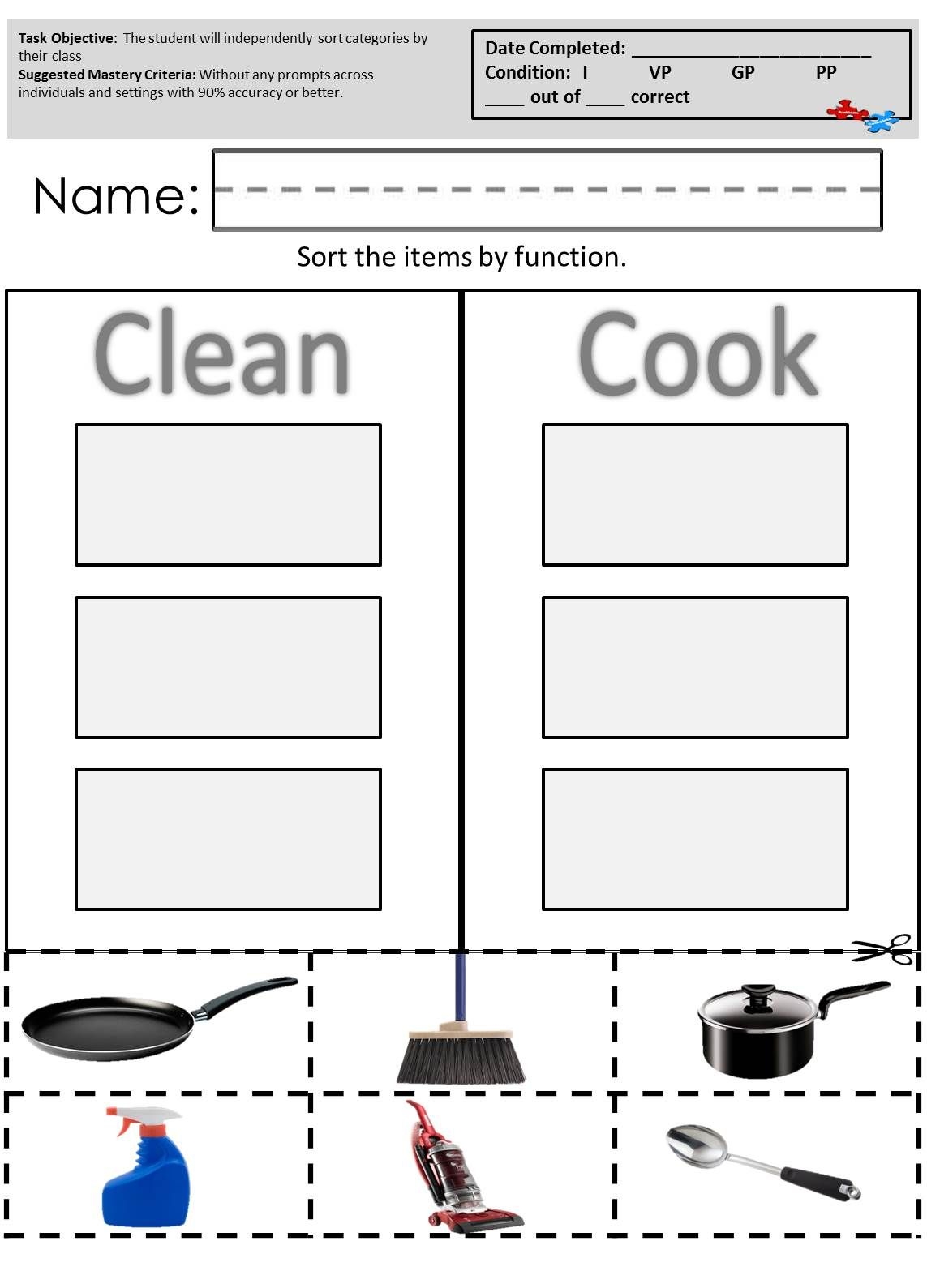 Free Printable Life Skills Worksheets Special Education 