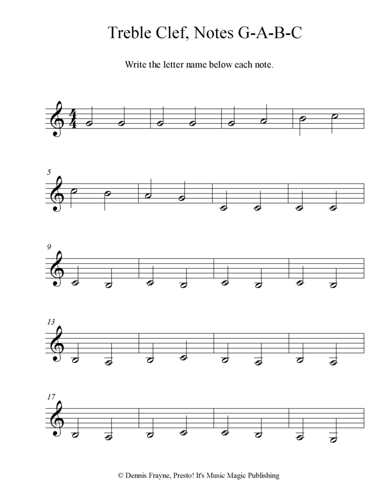 FREE Printable Music Note Naming Worksheets Presto It s Music