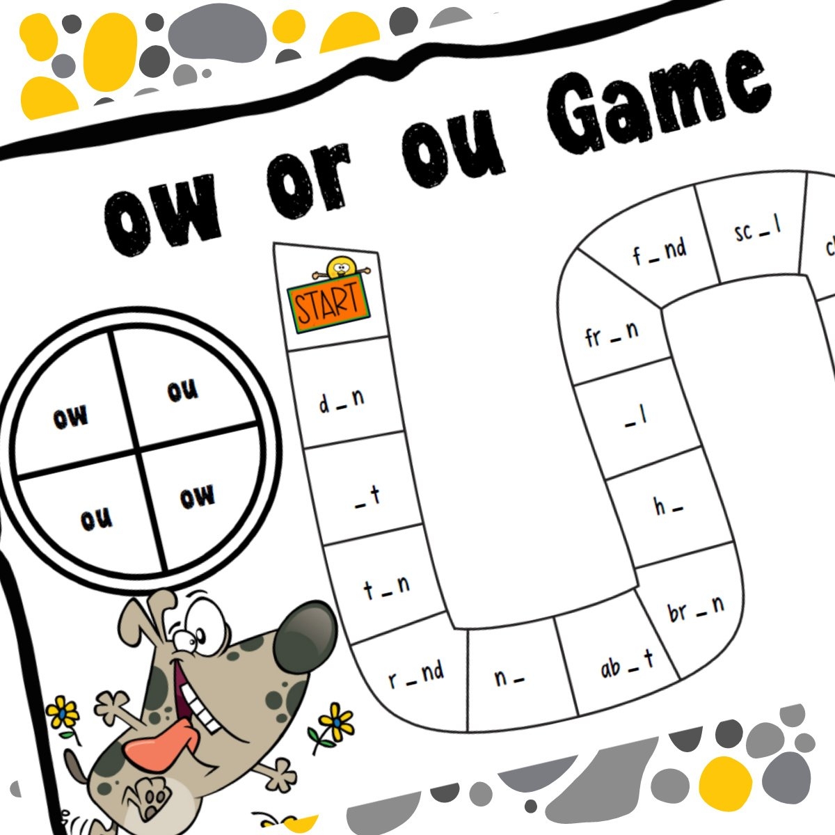 FREE Printable Phonics Ou And Ow Words Game FREE Printable Phonics Ou And Ow Words Game