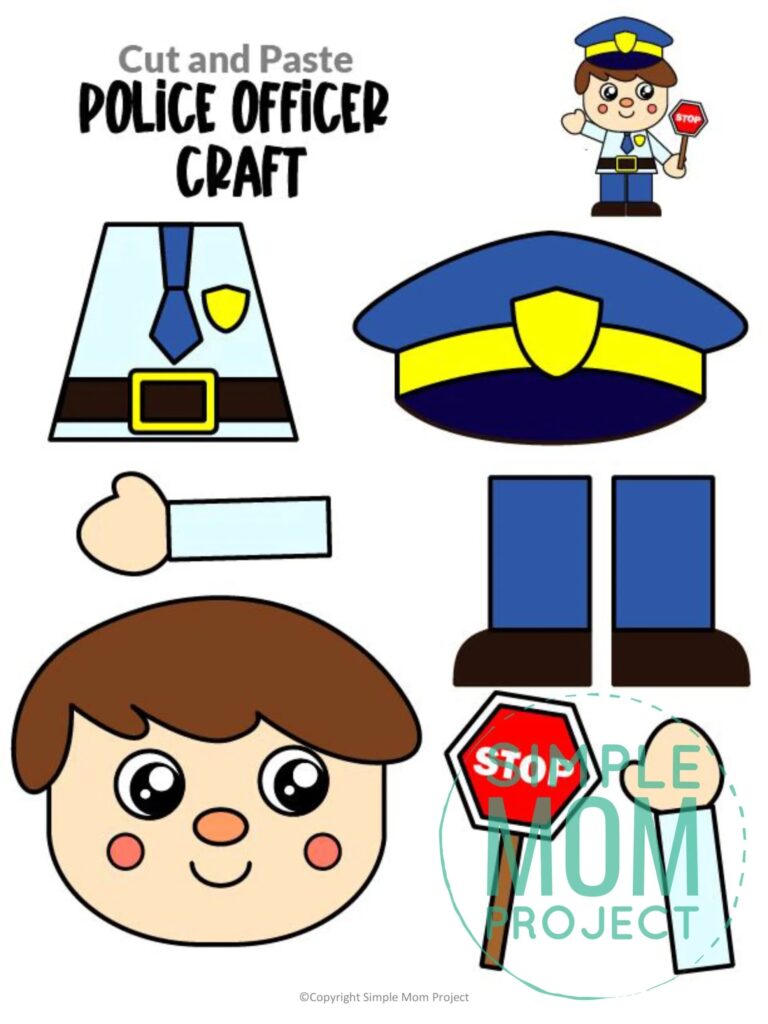 Free Printable Police Officer Craft Template Simple Mom Project