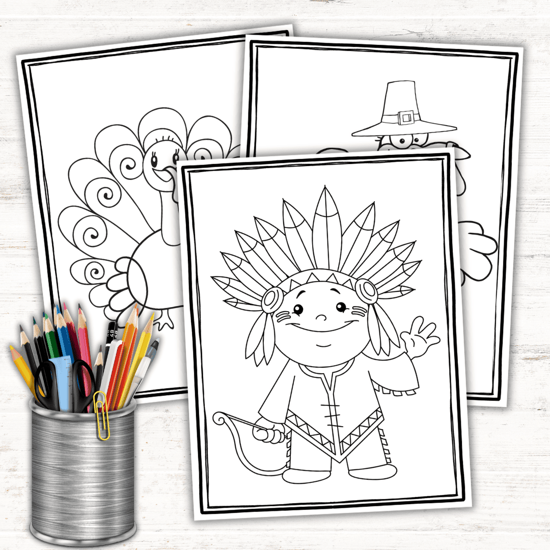 Preschool Thanksgiving Coloring Printables