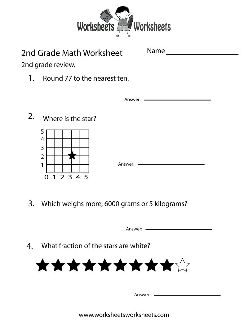 2nd Grade Math Review Worksheets