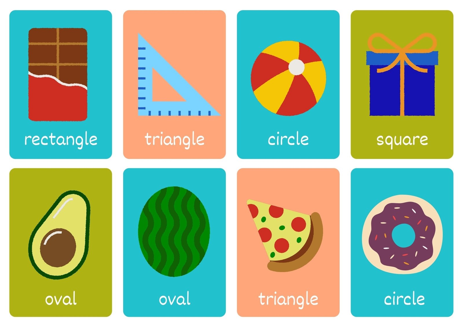 Free Printable Shapes Flashcards Templates Canva