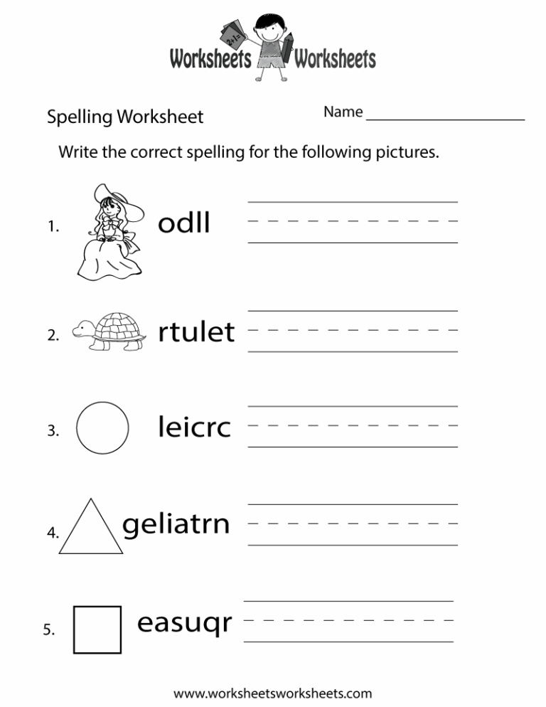Free Printable Spelling Practice Worksheet Worksheets Library