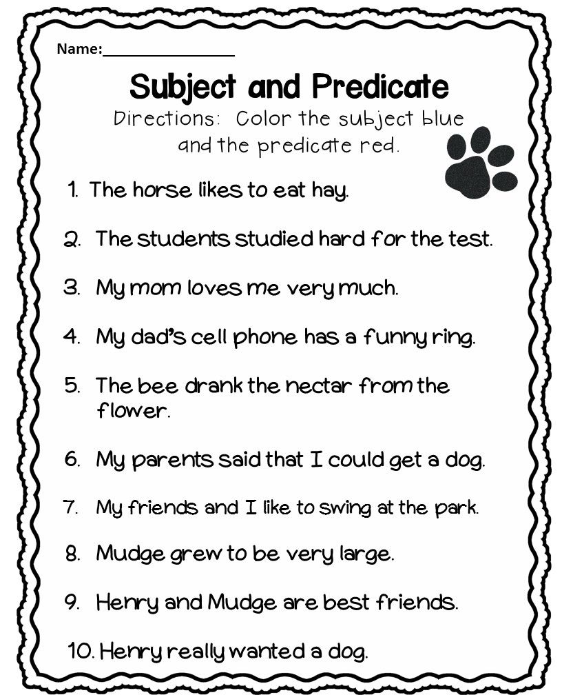 FREE Printable Subjects And Predicates Worksheet Worksheets Library FREE Printable Subjects And Predicates Worksheet Worksheets Library