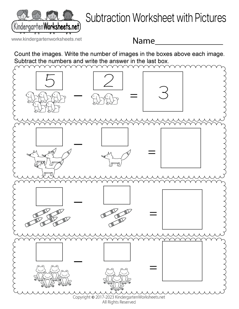 Free Printable Subtraction Worksheet With Pictures Free Printable Subtraction Worksheet With Pictures