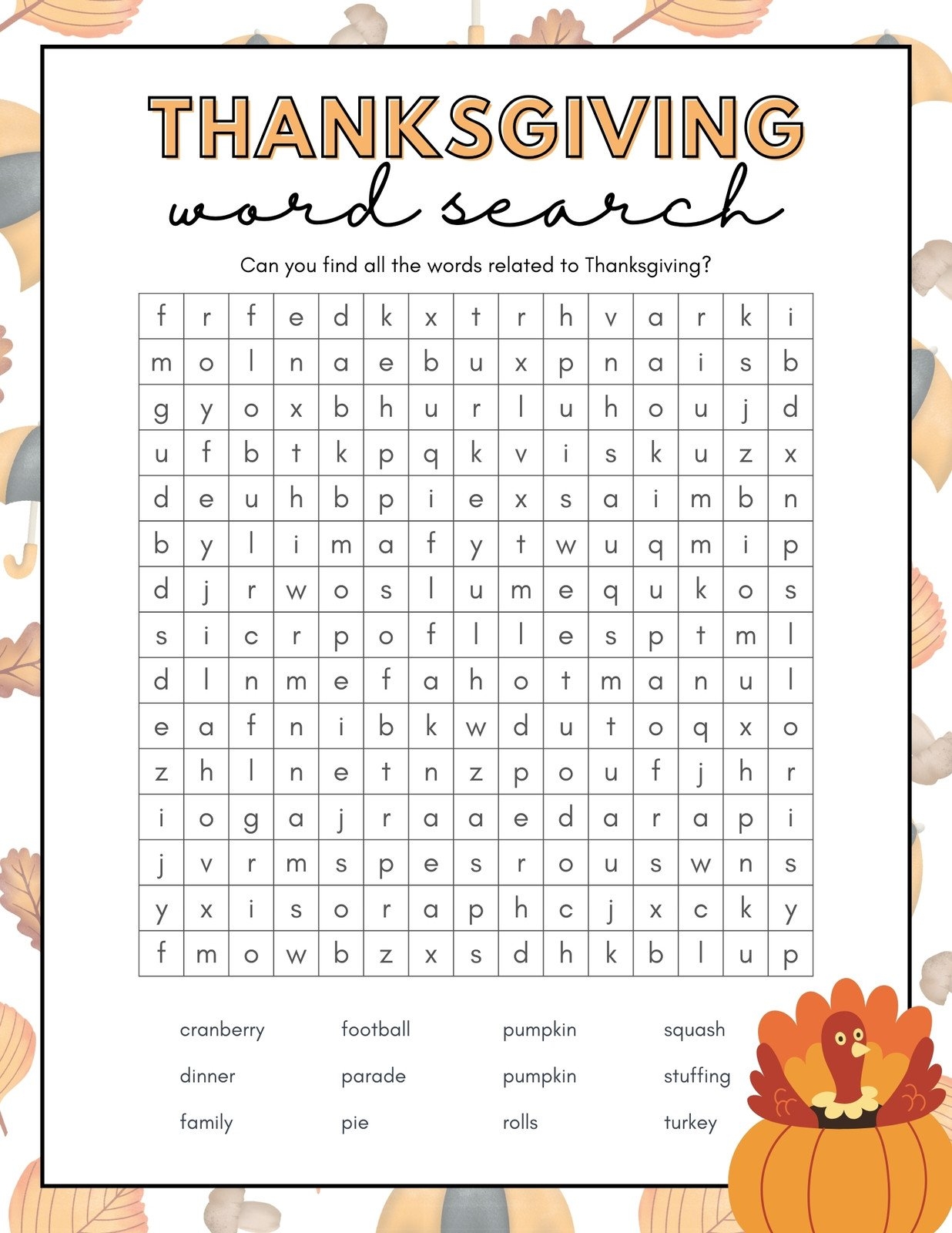 Free Printable Thanksgiving Worksheet Templates Canva Free Printable Thanksgiving Worksheet Templates Canva