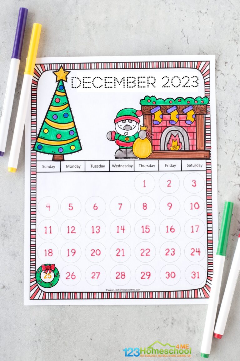 Free Printable Traceable Calendars 2025 2026 For Kids