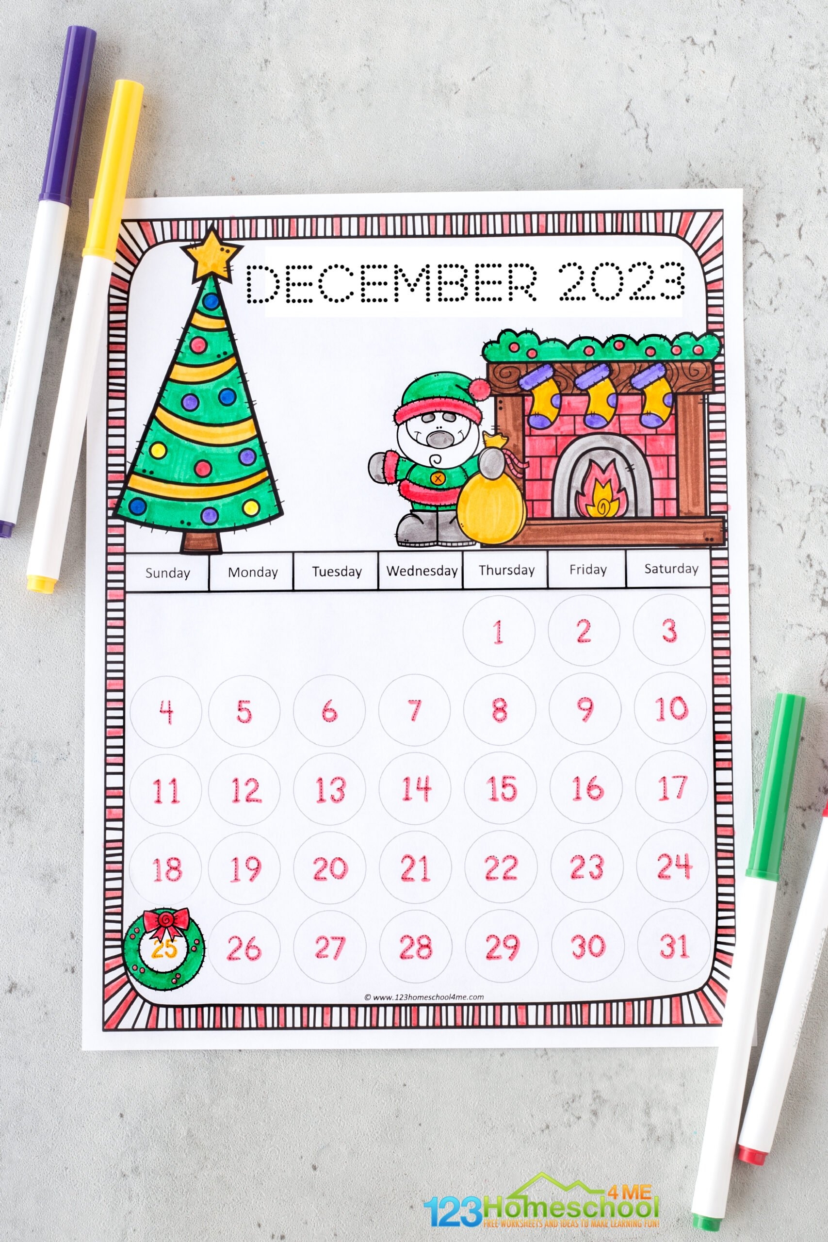 Free Printable Traceable Calendars 2025 2026 For Kids