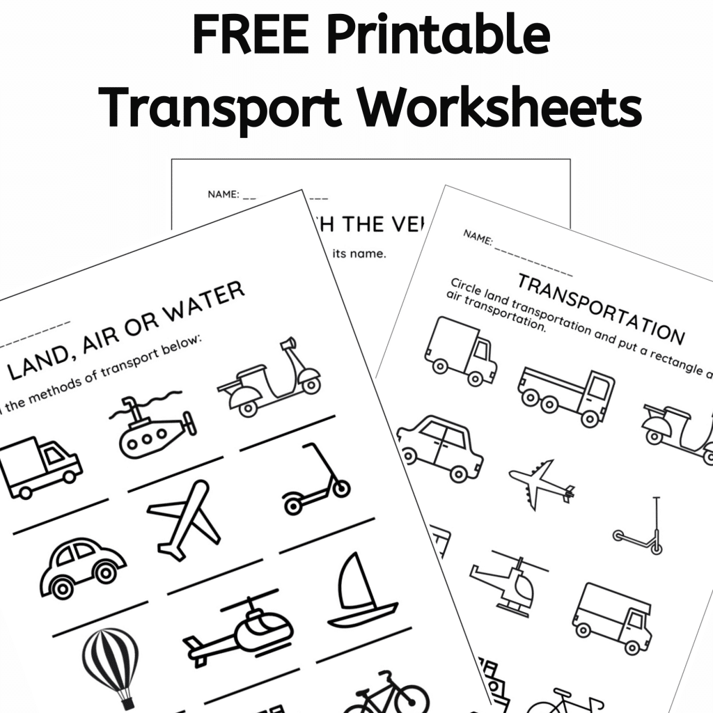Free Printable Transportation Worksheets For Preschool