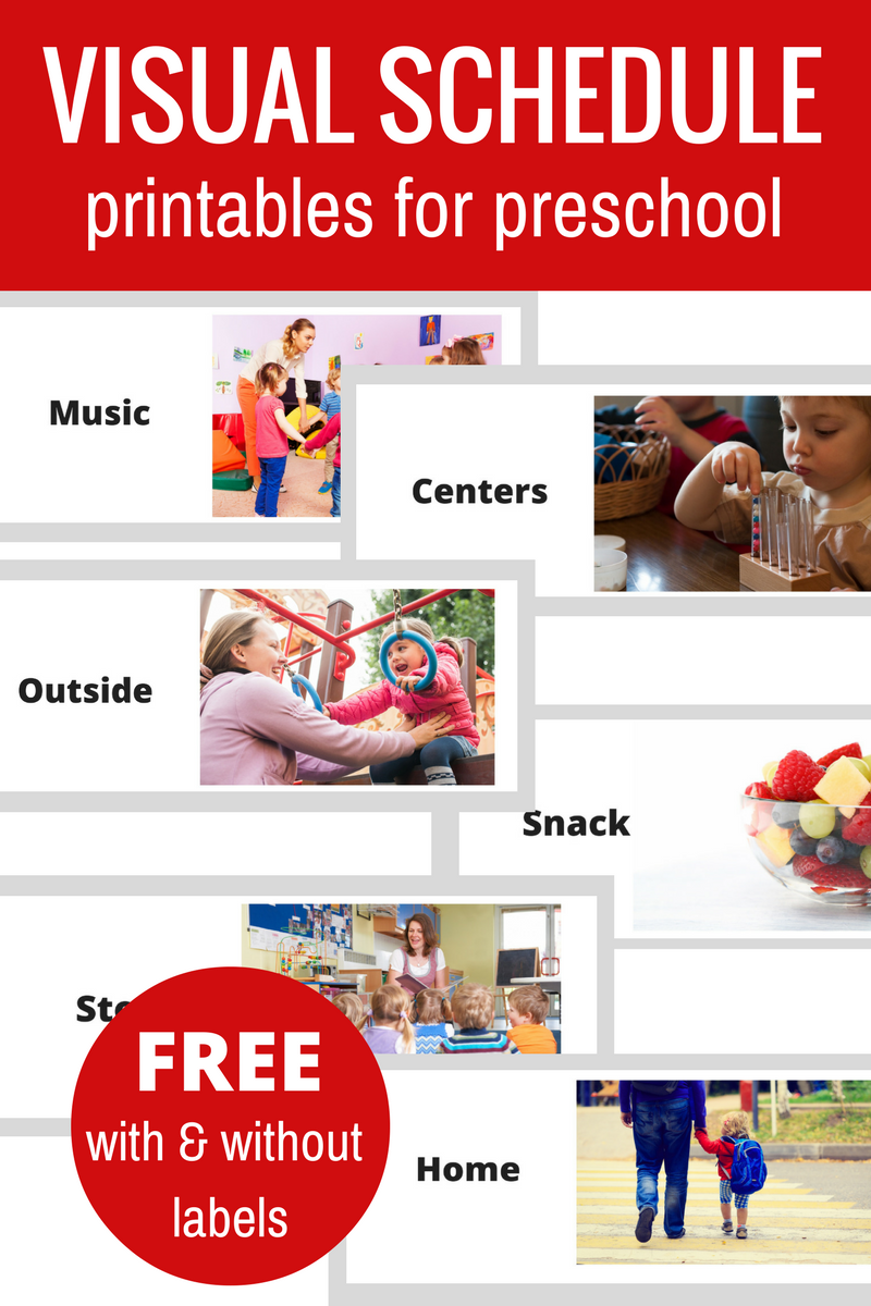 Preschool Printable Schedule Cards