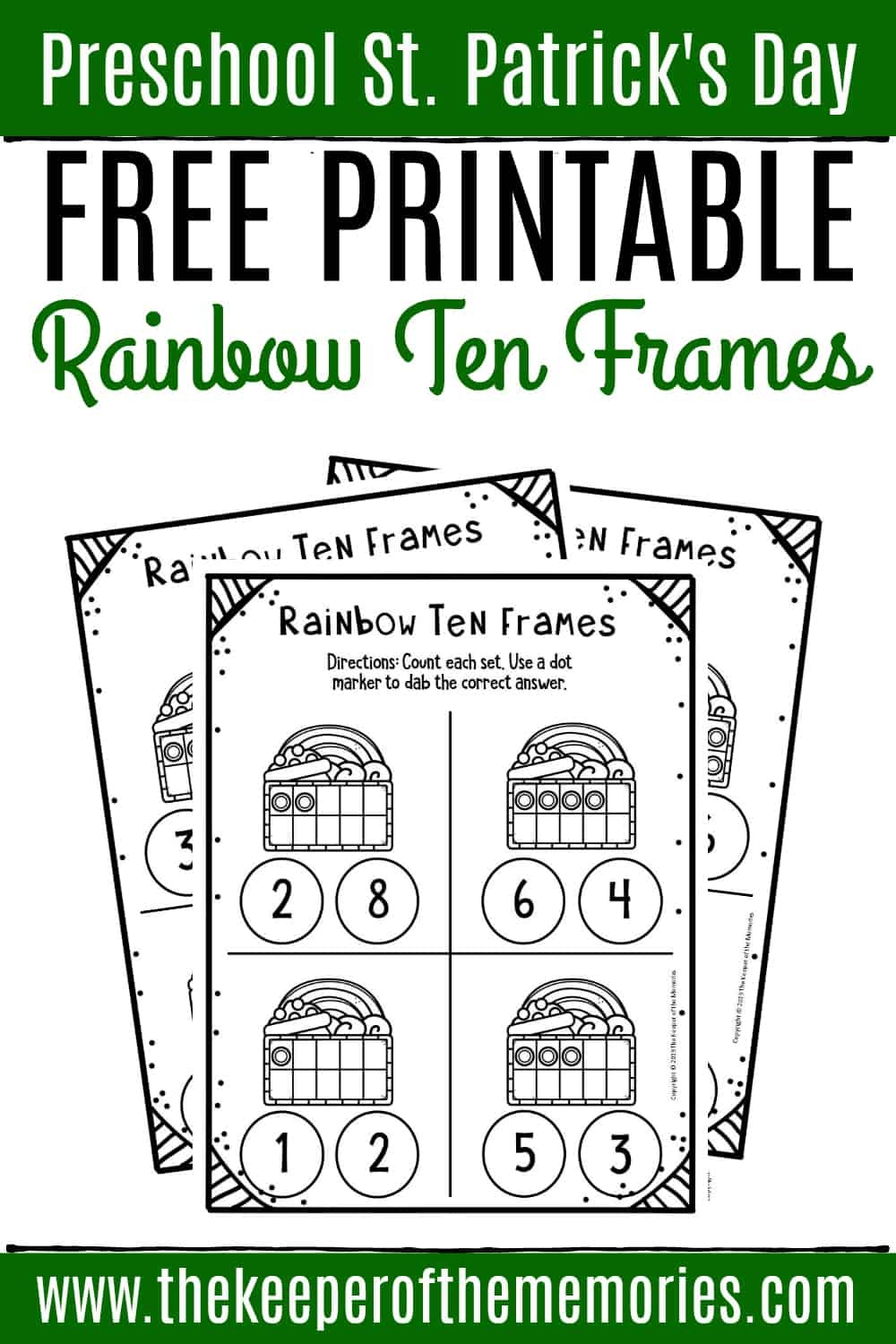 Free Rainbow Printable Ten Frame Worksheets The Keeper Of The Free Rainbow Printable Ten Frame Worksheets The Keeper Of The