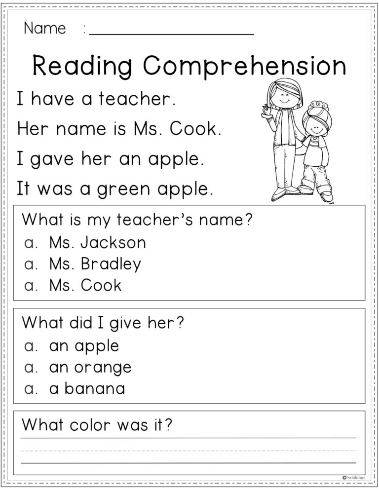 Free Reading Comprehension Kindergarten Reading Worksheets Worksheets Library