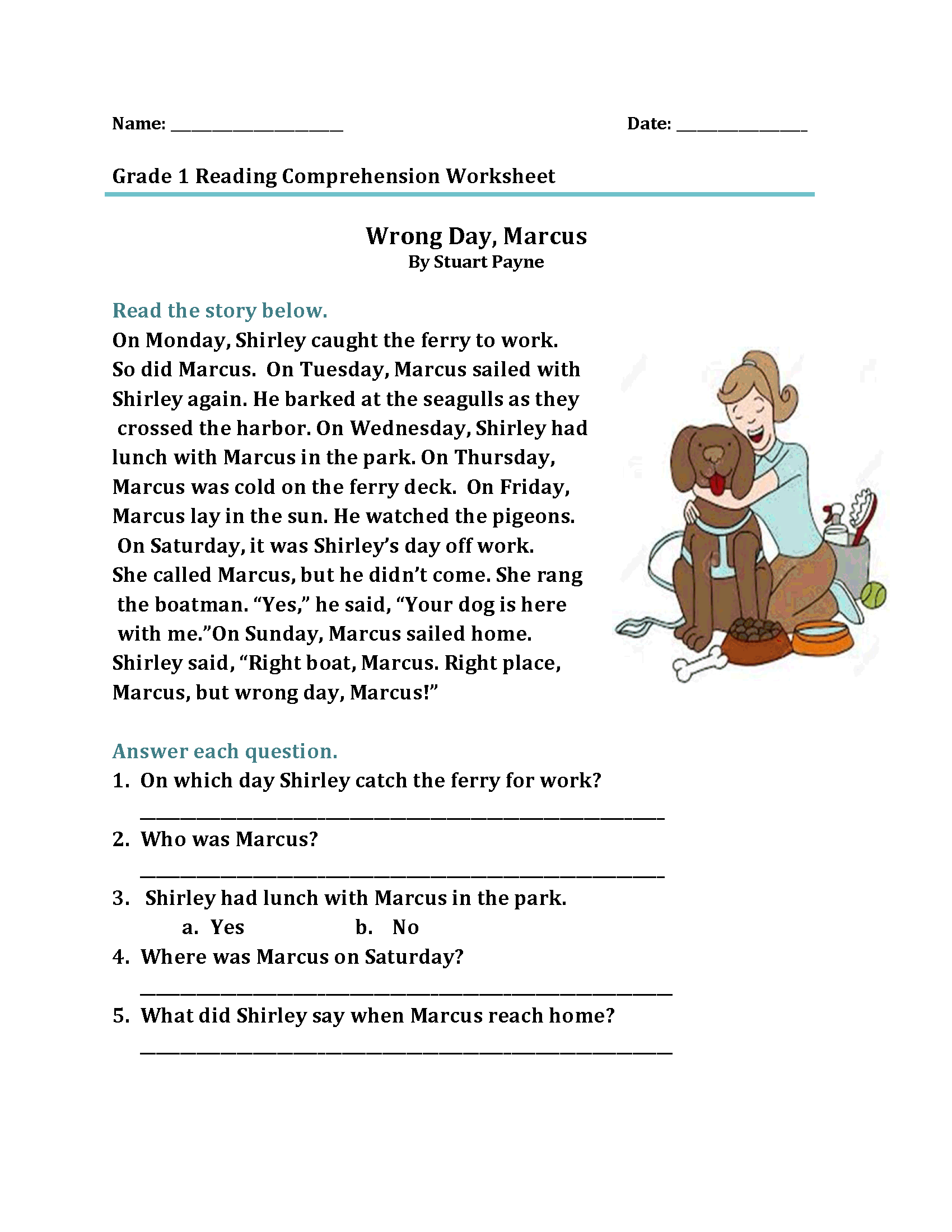 Free Reading Comprehension Worksheets For Back To School Worksheets Library