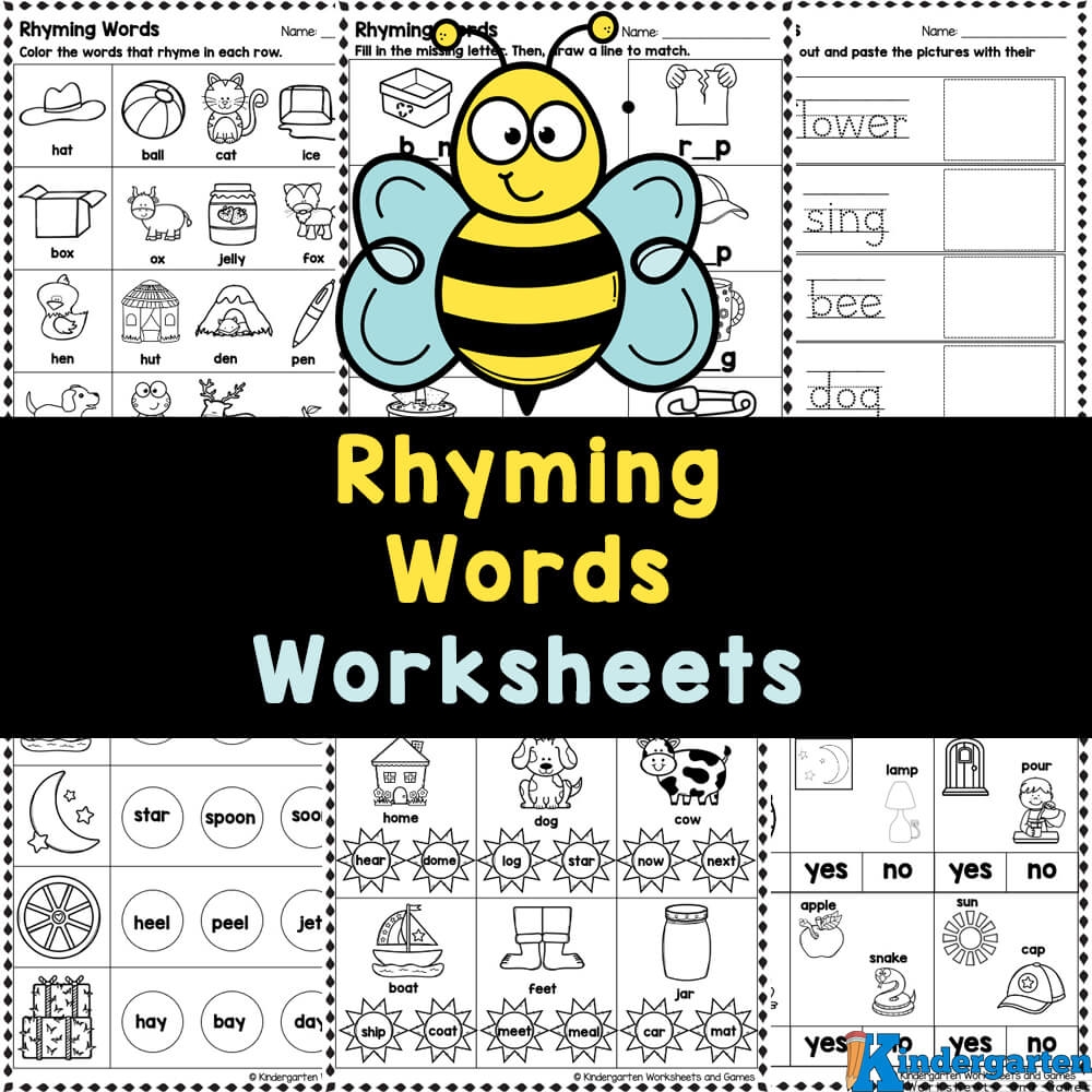 FREE Rhyming Worksheets For Kindergarten