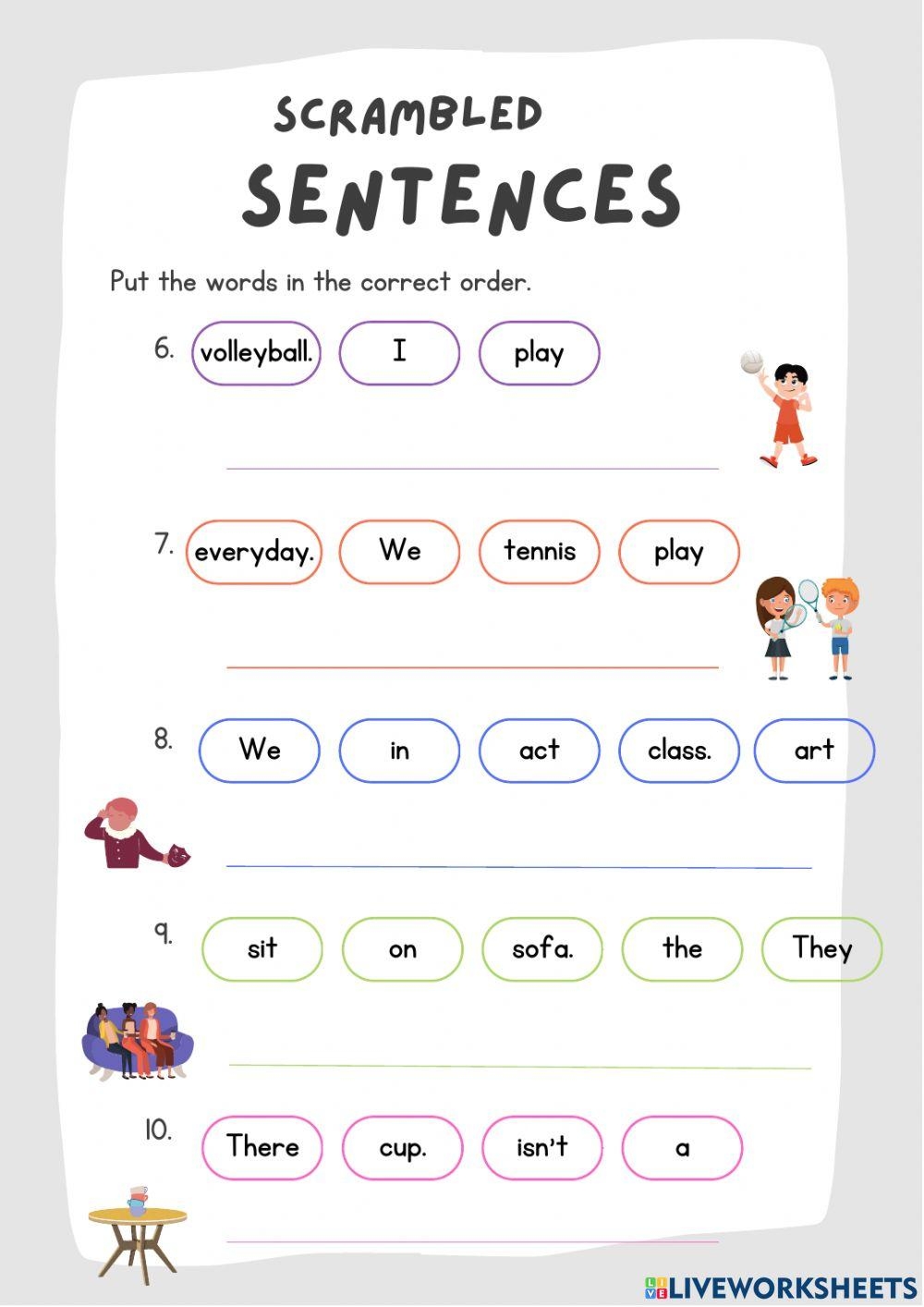 Free Printable Rambling Sentence Worksheet