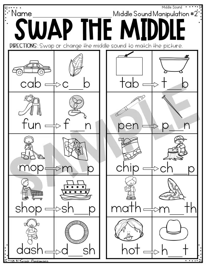Free Short A Middle Sound Worksheet Free4Classrooms Worksheets Library
