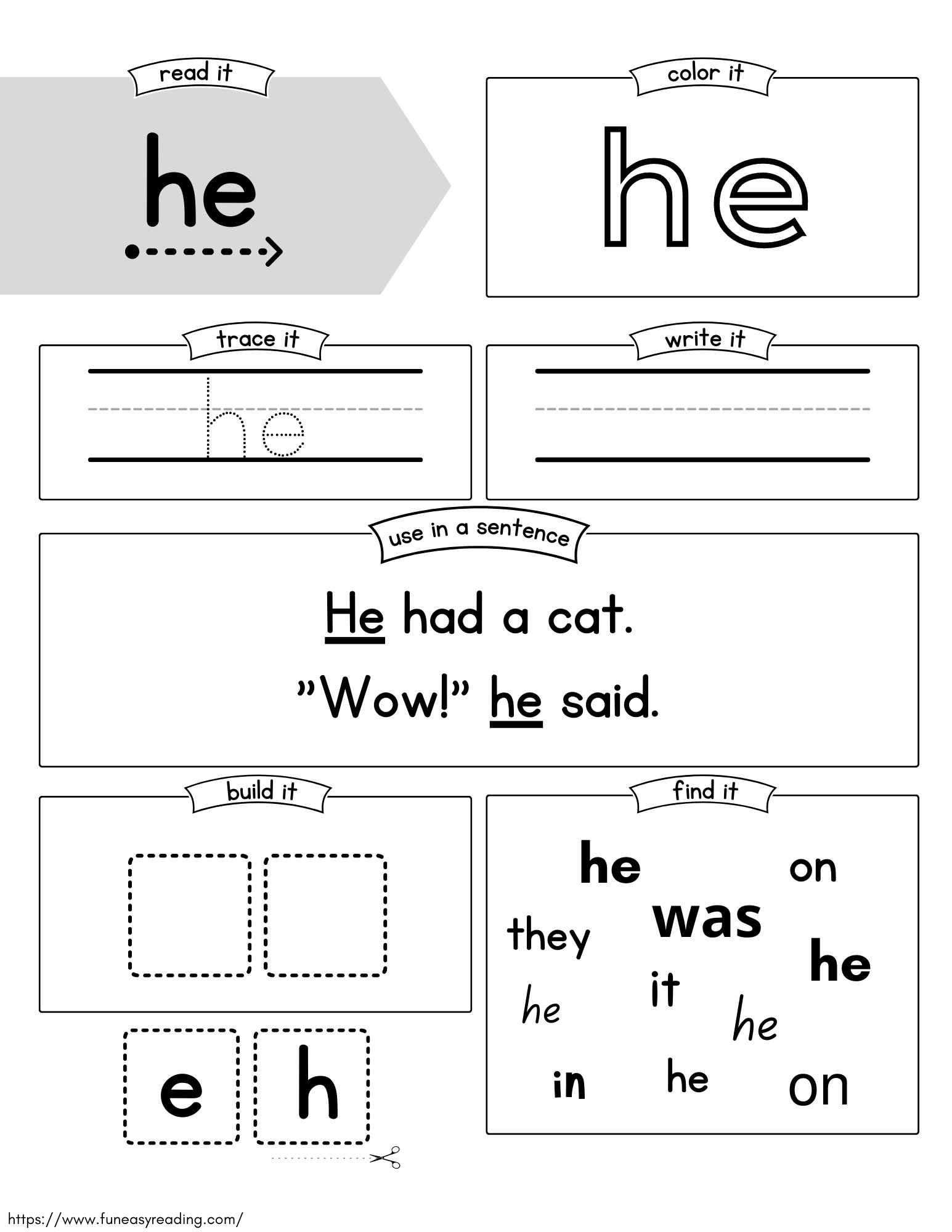 Sight Word Phonics Worksheets For Kindergarten Sight Word Phonics Worksheets For Kindergarten