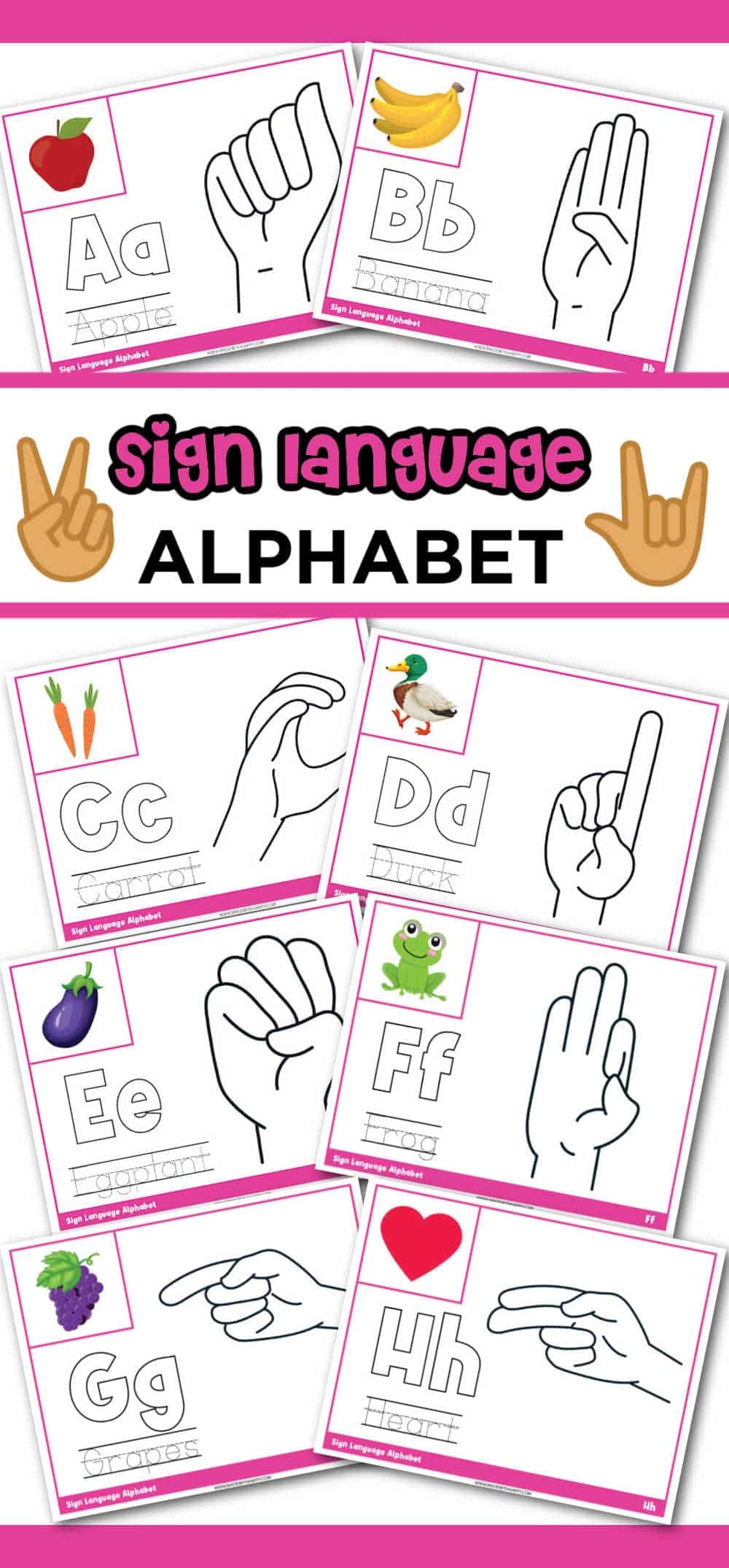 Preschool Sign Language Printables