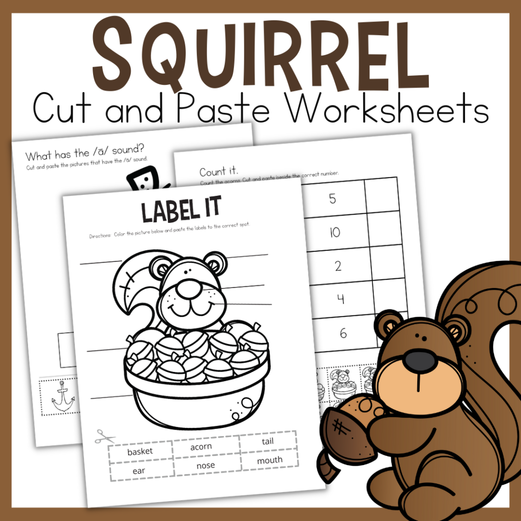 Free Squirrel Cut And Paste Printables For PreK Kindergarten Free Squirrel Cut And Paste Printables For PreK Kindergarten