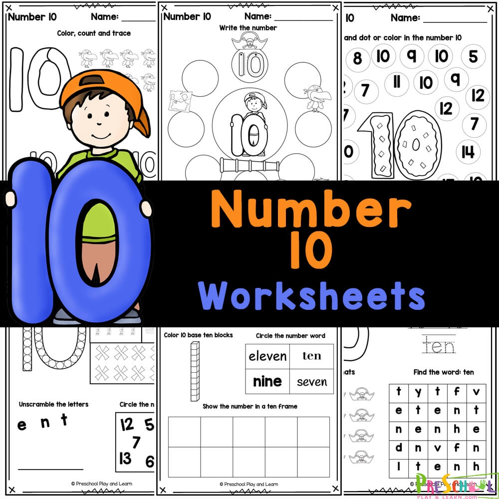 Preschool Number Worksheets 1-10 Printable