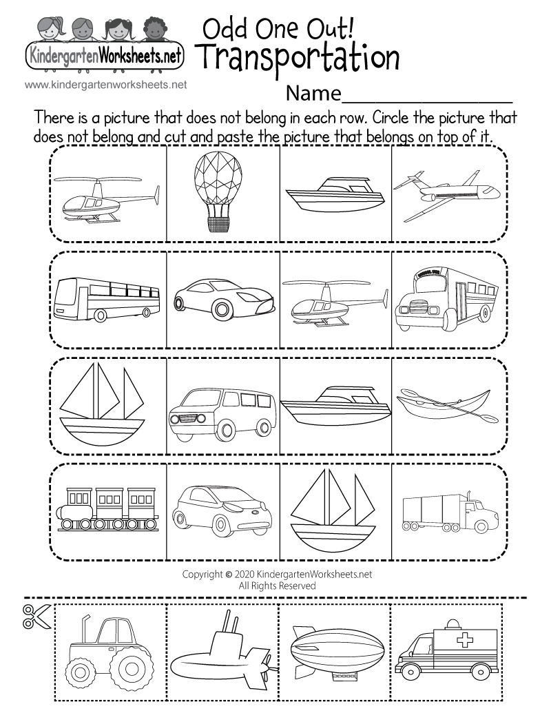 Free Transportation Worksheets For Preschoolers Kidpid Worksheets Library