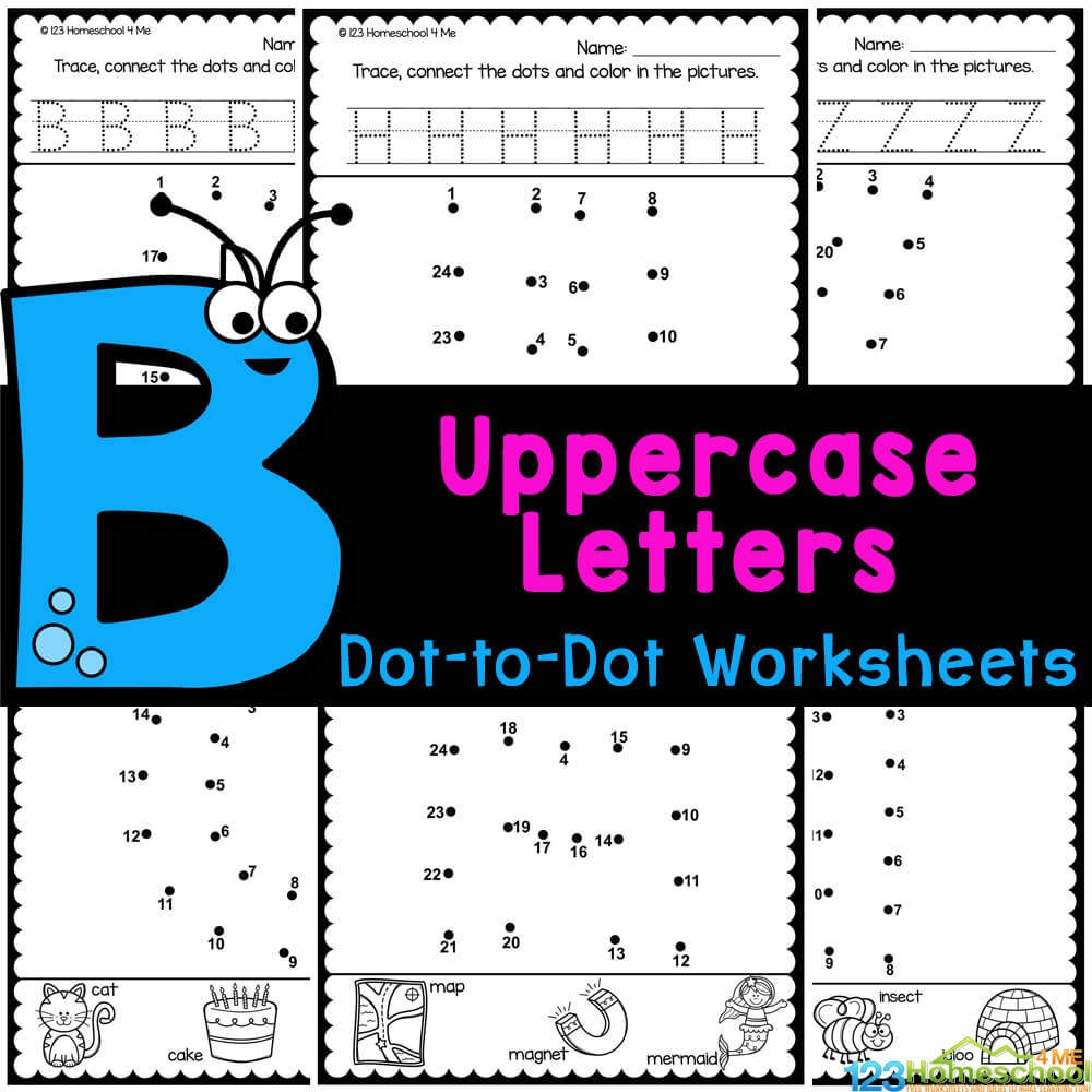 Connect Dots Alphabet Printable Worksheets Connect Dots Alphabet Printable Worksheets
