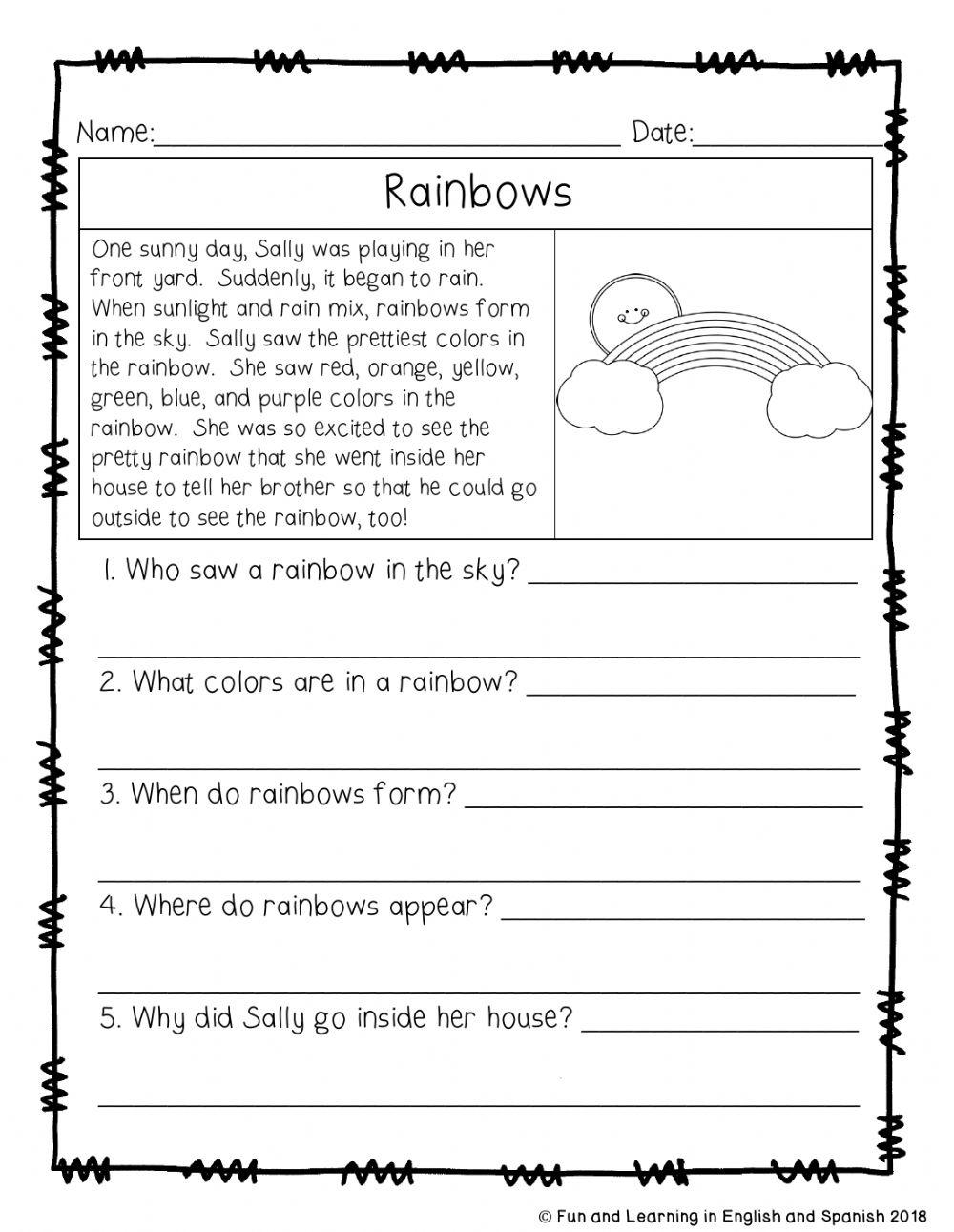 Free Wh Questions Reading Comprehension Worksheet Download Free 