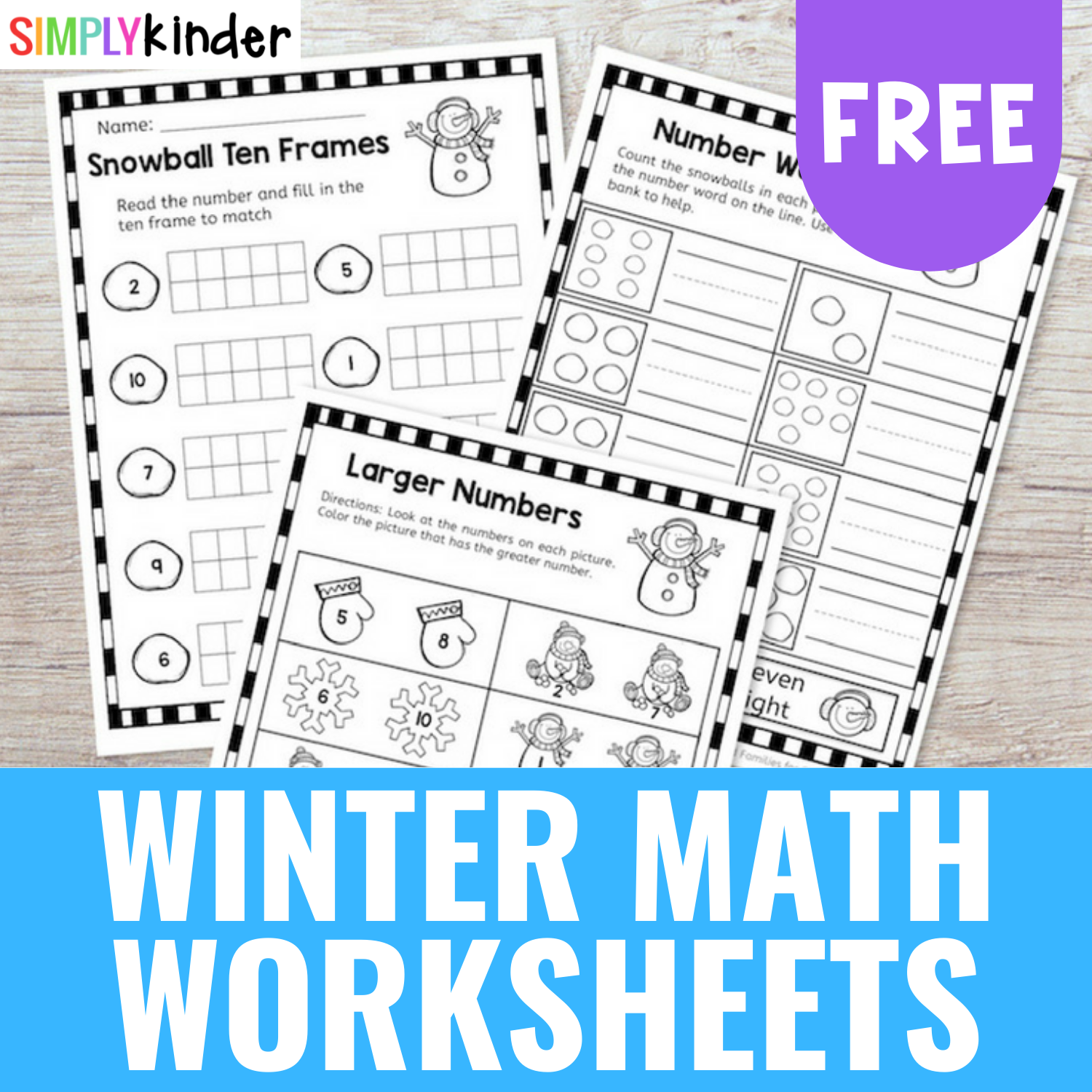 FREE Winter Math Sheets For Kindergarten Simply Kinder FREE Winter Math Sheets For Kindergarten Simply Kinder