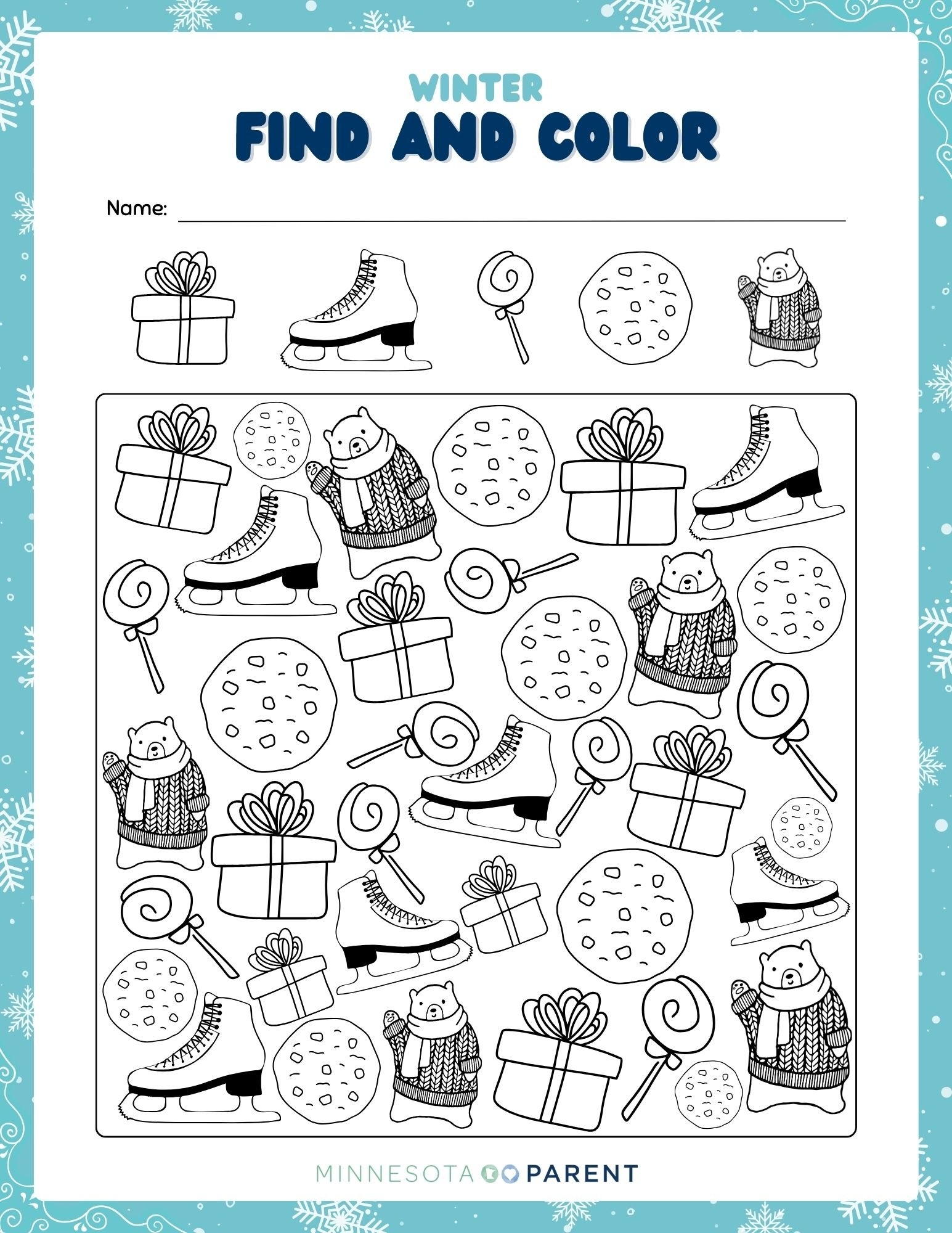 Free Winter Printables And Activity Pages For Kids Minnesota Parent
