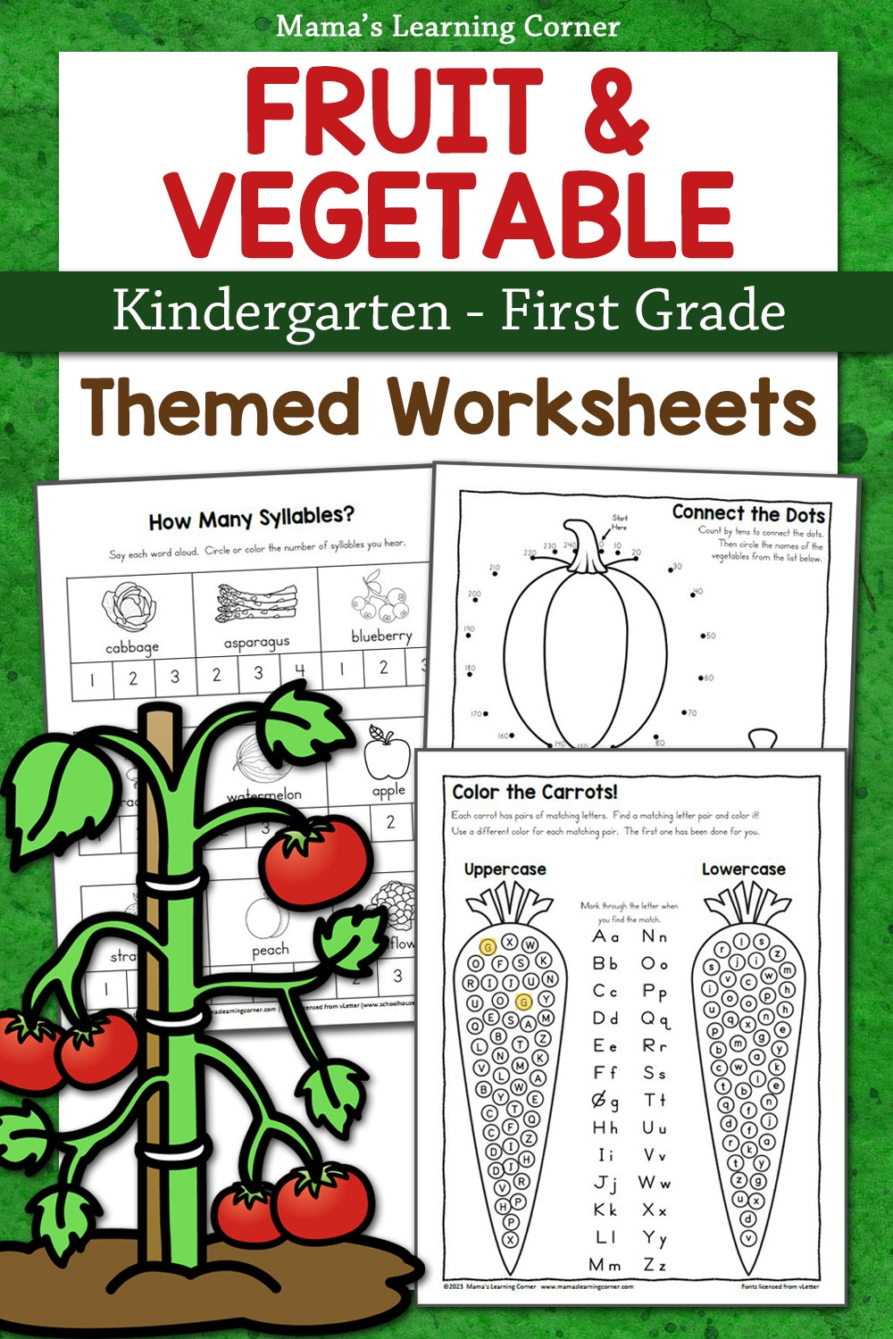 Fruit And Vegetable Worksheets For Kindergarten U0026 1st Grade 
