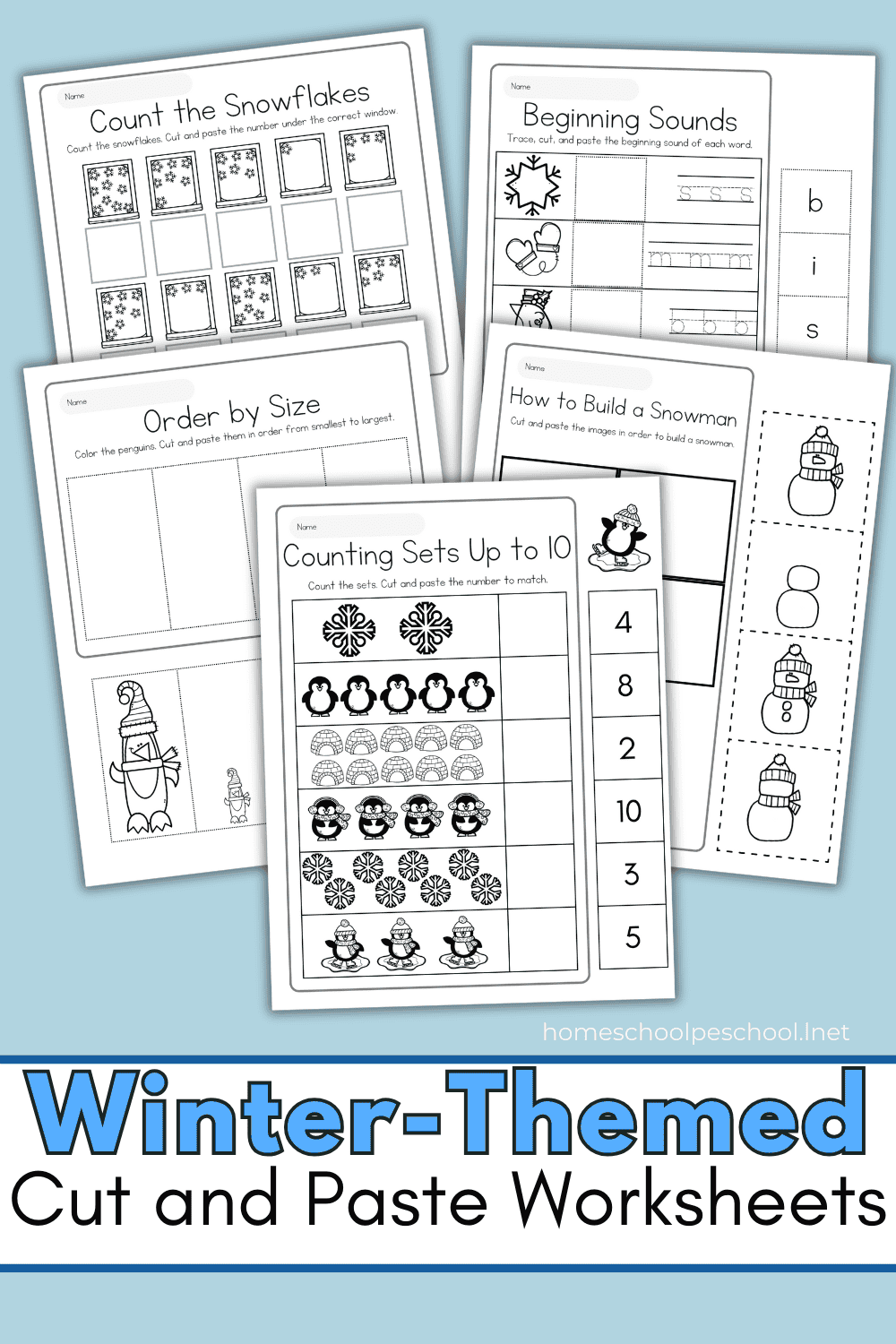 Fun Winter Cut And Paste Worksheets For Kids Fun Winter Cut And Paste Worksheets For Kids