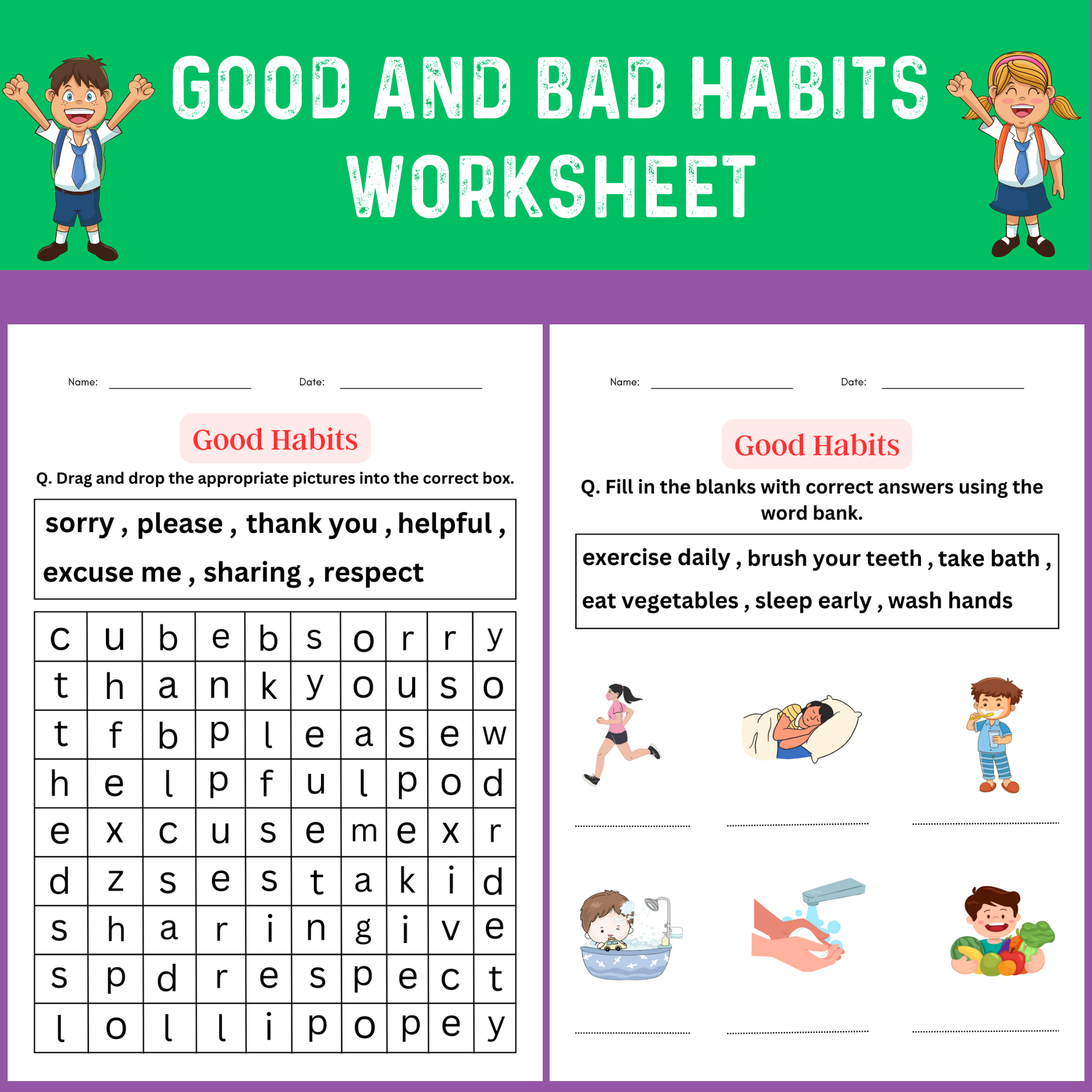 Good And Bad Habits In School Worksheet For Kindergarten Printable And Digital Made By Teachers