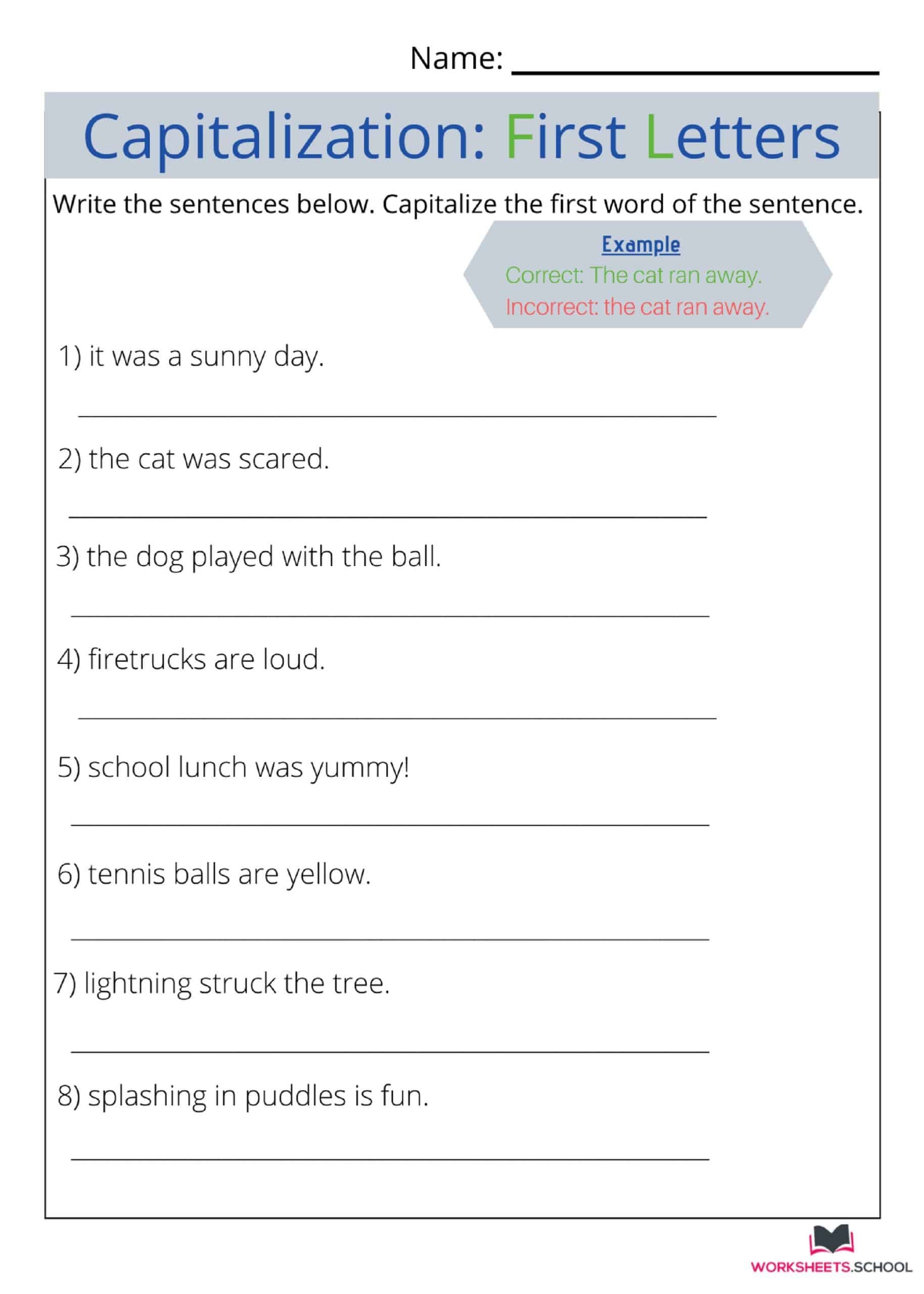 Grade 2 Capitalization Worksheets Free Printables English Worksheets Library