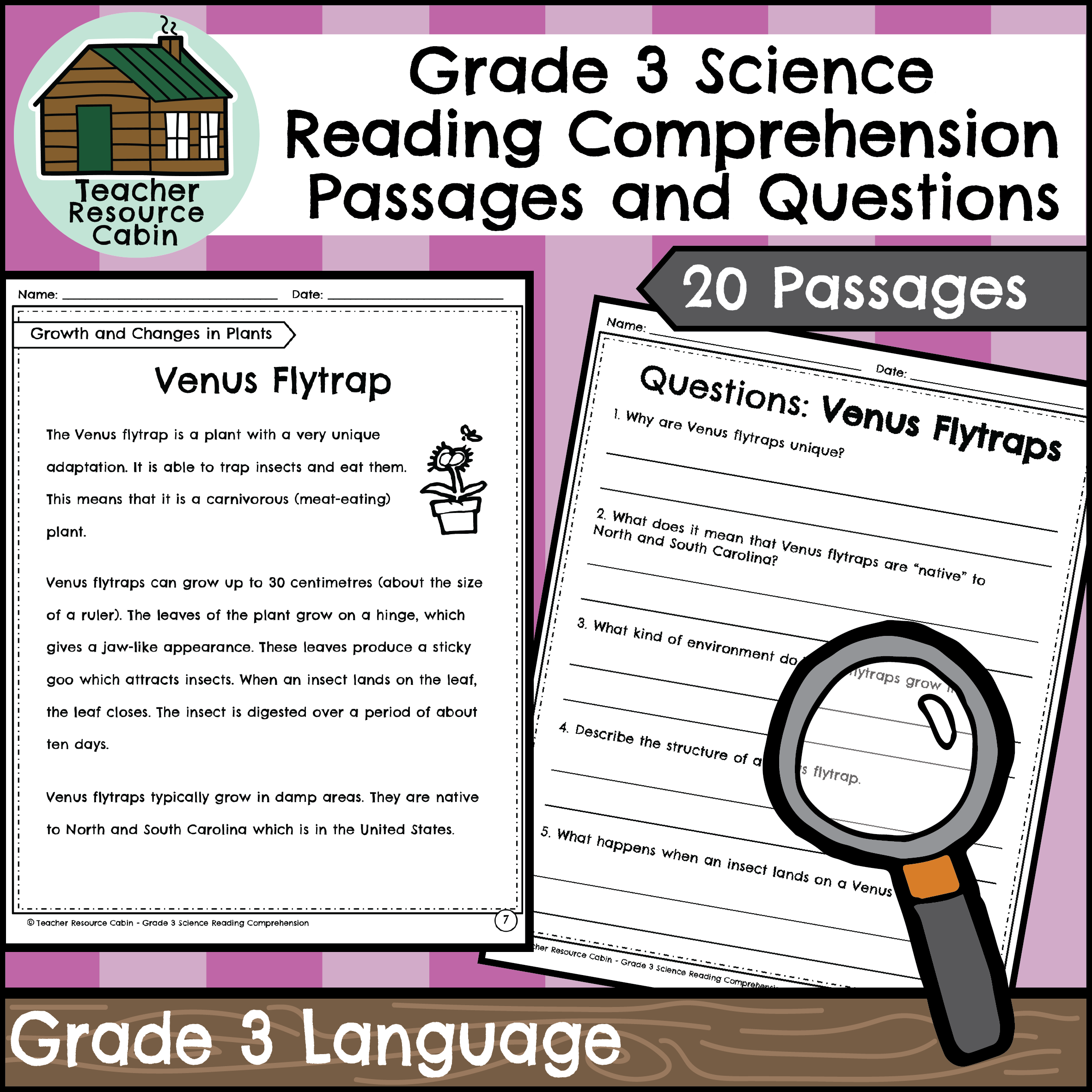 Grade 3 Science Reading Comprehension Passages And Questions Teacher Resource Cabin Grade 3 Science Reading Comprehension Passages And Questions Teacher Resource Cabin