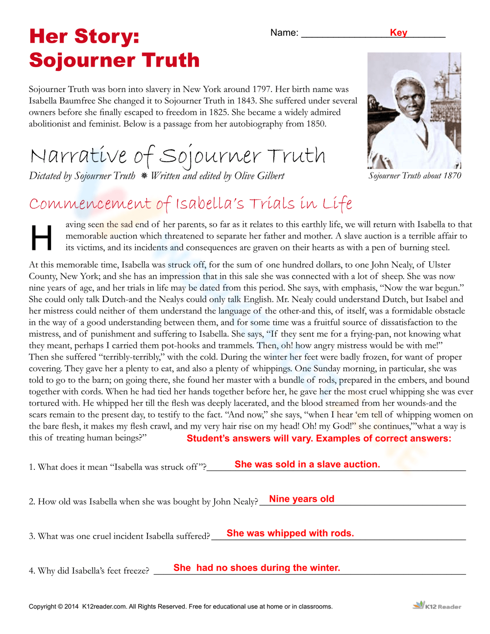 K12 Reader Comprehension Worksheets