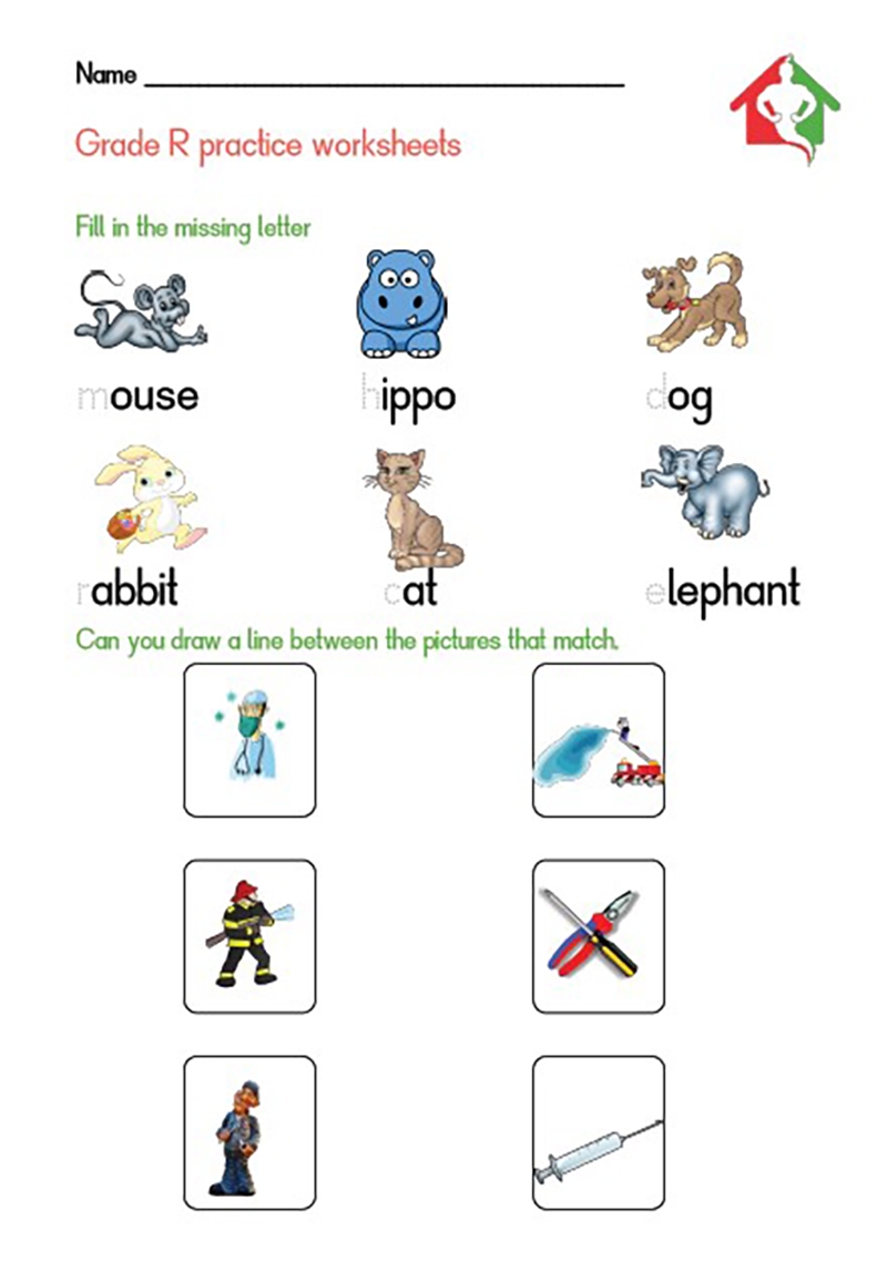 GRADE R PRACTICE WORKSHEETS